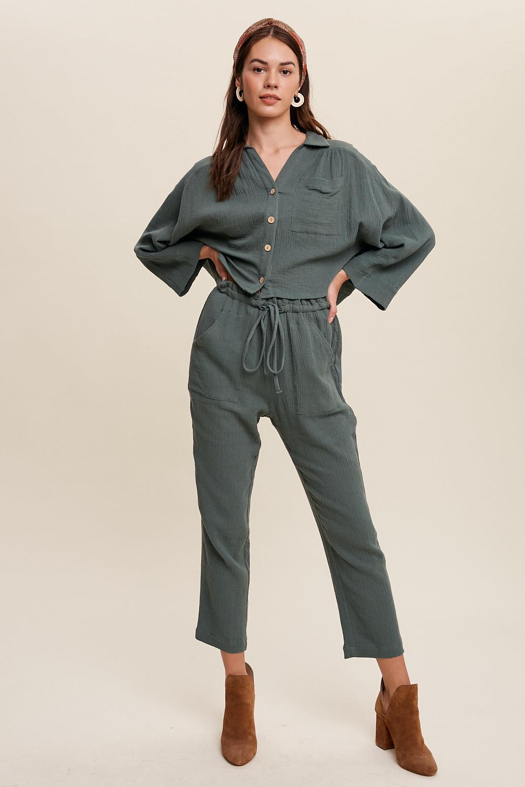 LISTICLE Hunter Green Long Sleeve & Pant Set on Simply Obsessed