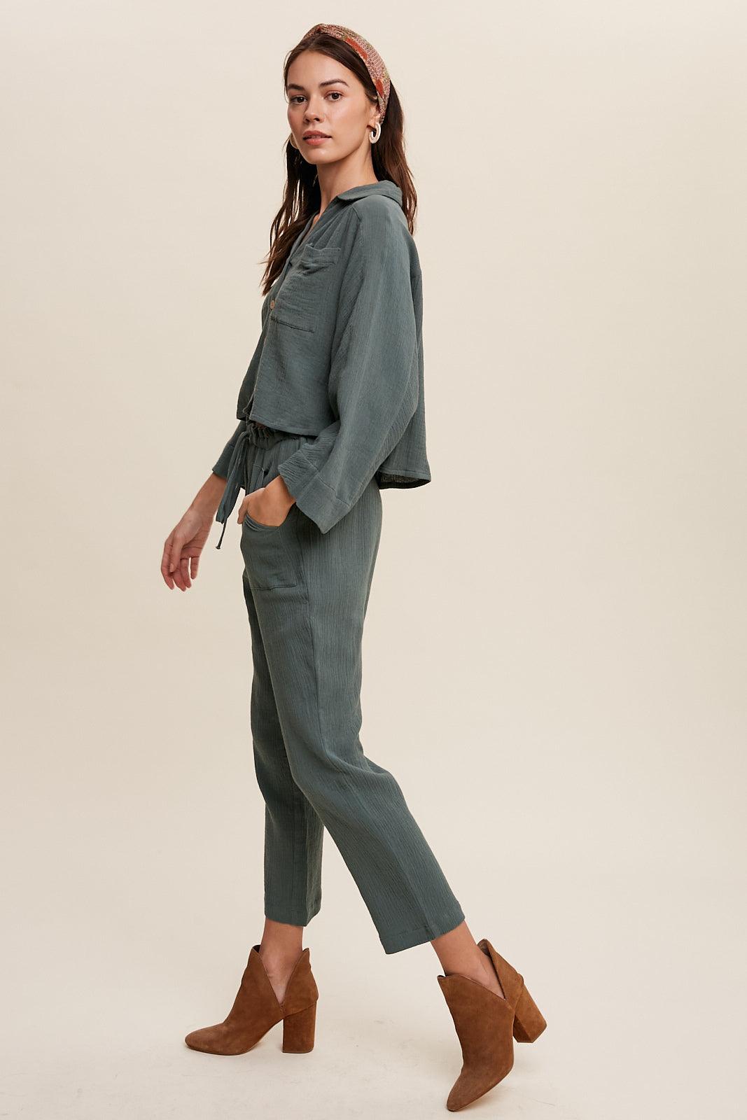 LISTICLE Hunter Green Long Sleeve & Pant Set on Simply Obsessed