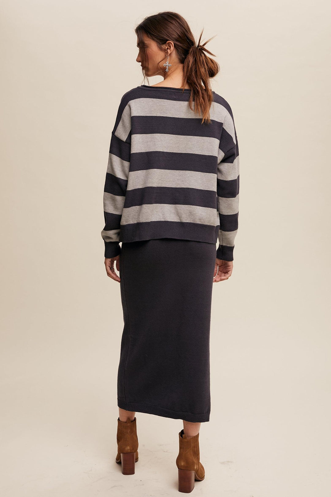 LISTICLE Navy Striped Sweater & Knit Pencil Skirt Set on Simply Obsessed