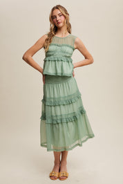 LISTICLE Peplum Top and Smocked Ruffle Tiered Skirt Set on Simply Obsessed