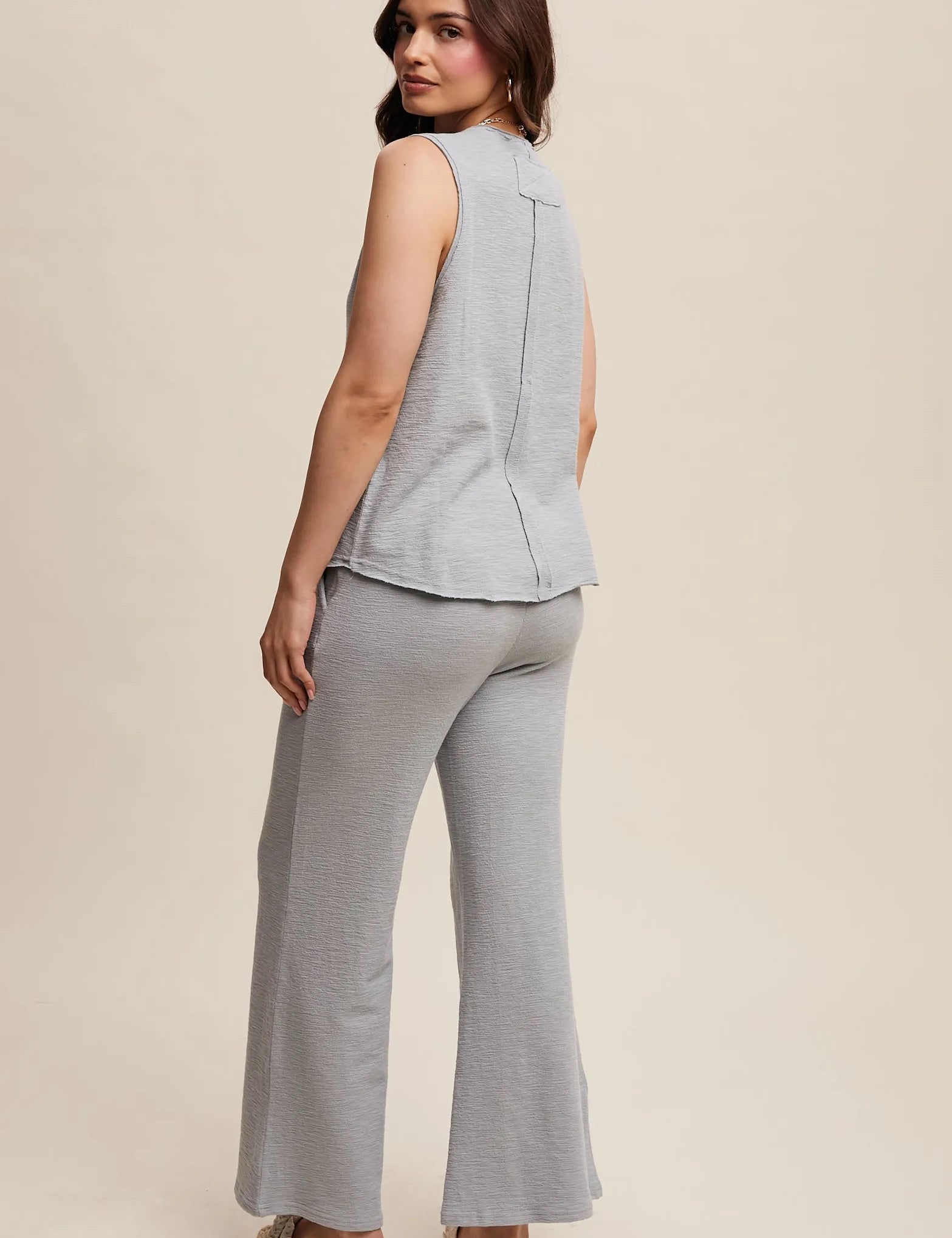 LISTICLE Soft Knit Tank and Sweatpant Set - SLATE BLUE on Simply Obsessed