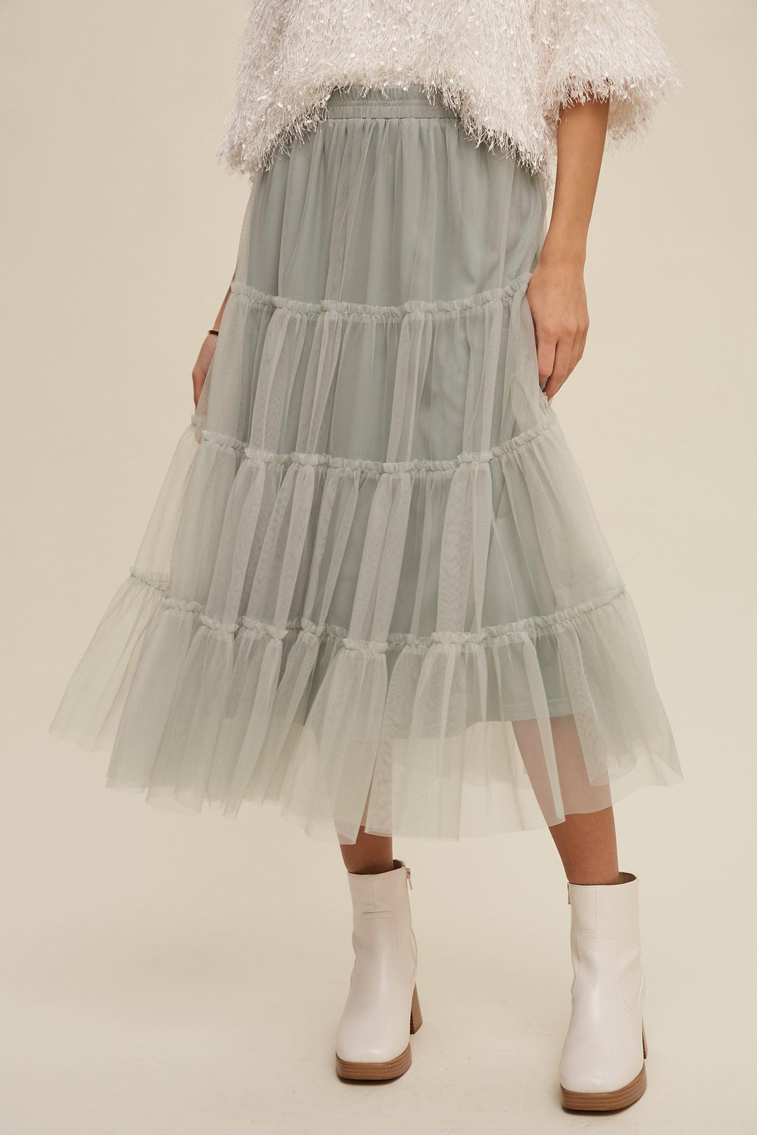 LISTICLE Tiered Mesh Flouncy Skirt on Simply Obsessed