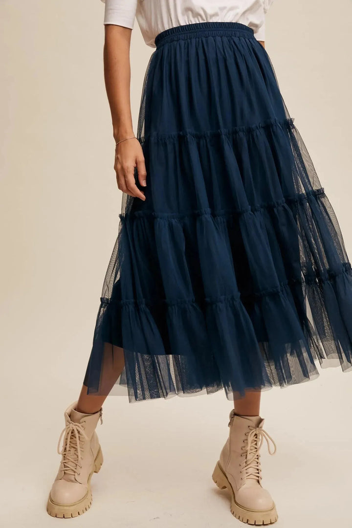 LISTICLE Tiered Mesh Flouncy Skirt on Simply Obsessed