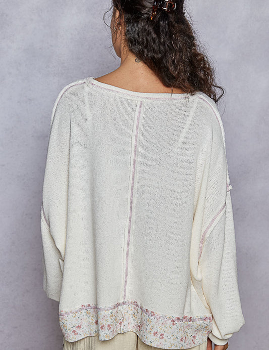 POL Oversized Stitched LOVE Sweater - IVORY. ***DOORBUSTER*** on Simply Obsessed