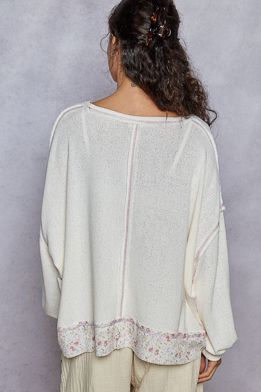POL Oversized Stitched LOVE Sweater - IVORY. ***DOORBUSTER*** on Simply Obsessed