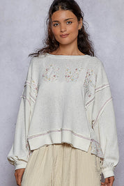 POL Oversized Stitched LOVE Sweater - IVORY. ***DOORBUSTER*** on Simply Obsessed