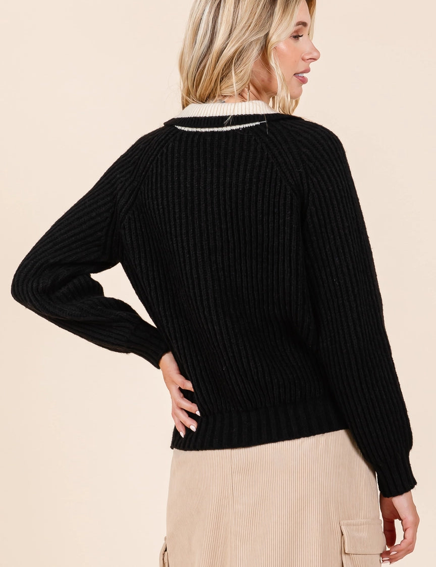 GEEGEE LOVELO Knit Polo Sweater on Simply Obsessed