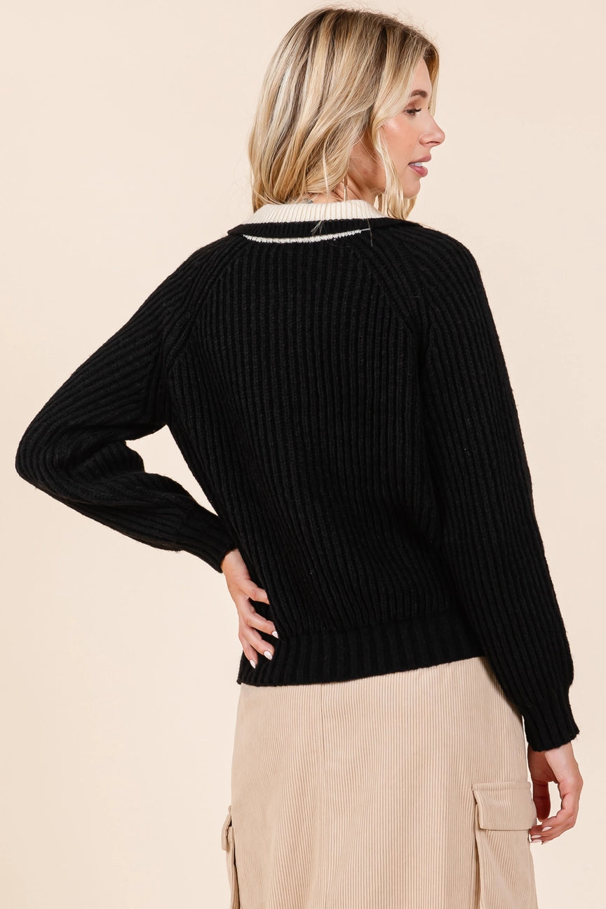 GEEGEE LOVELO Knit Polo Sweater on Simply Obsessed