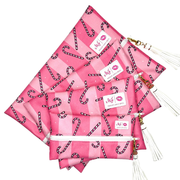 MAKEUP JUNKIE Candy Cane Makeup Bag on Simply Obsessed