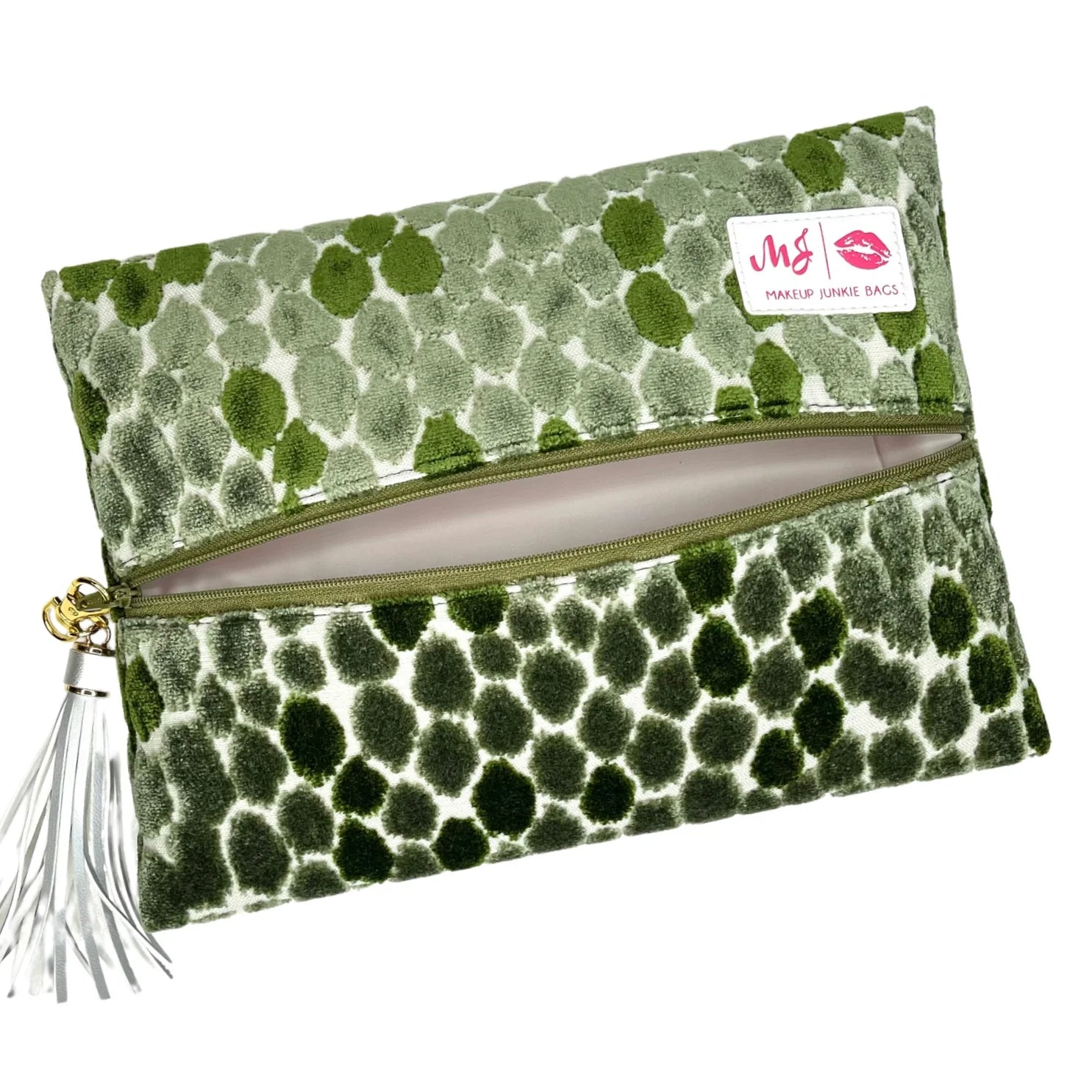 MAKEUP JUNKIE Modern Olive Bags on Simply Obsessed