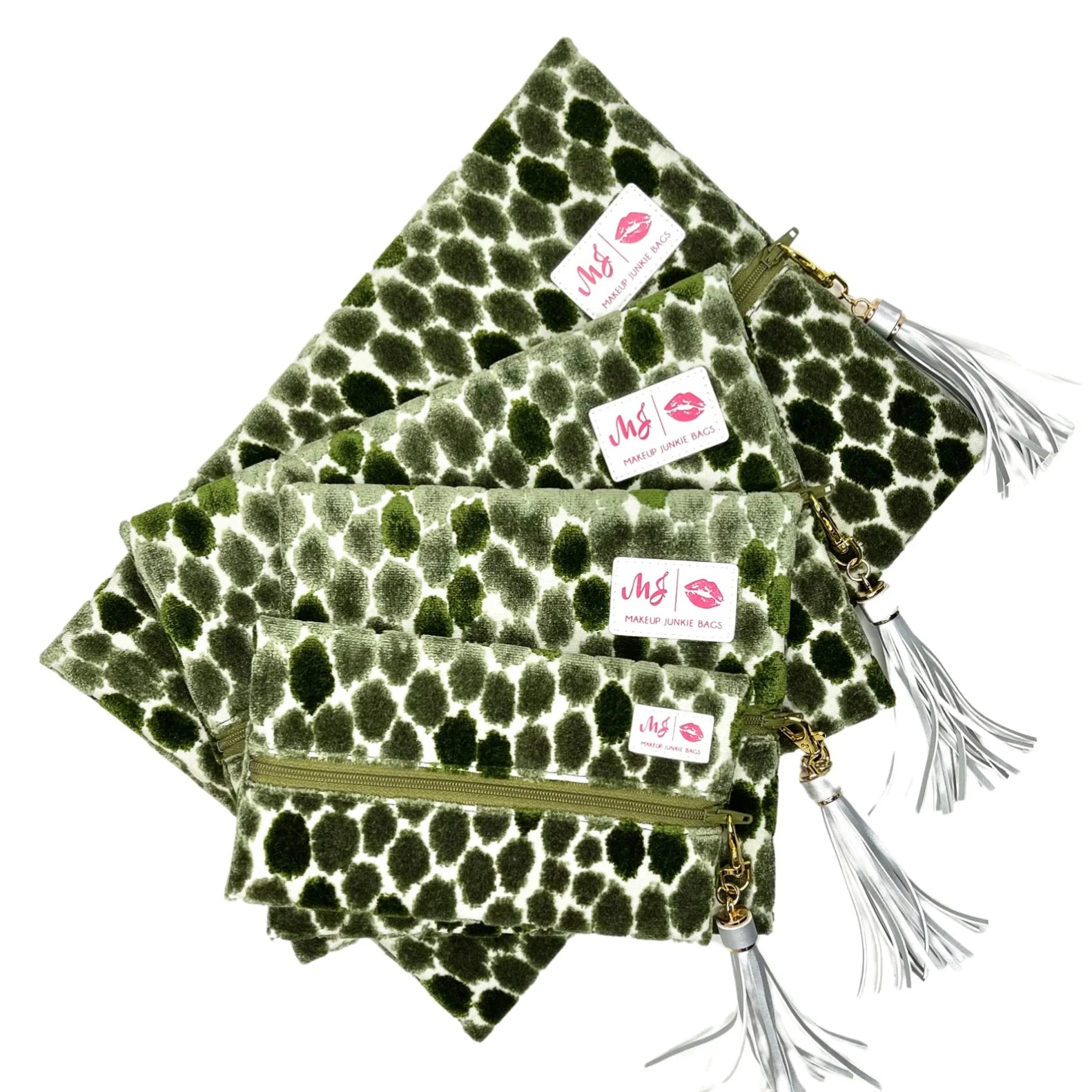 MAKEUP JUNKIE Modern Olive Bags on Simply Obsessed