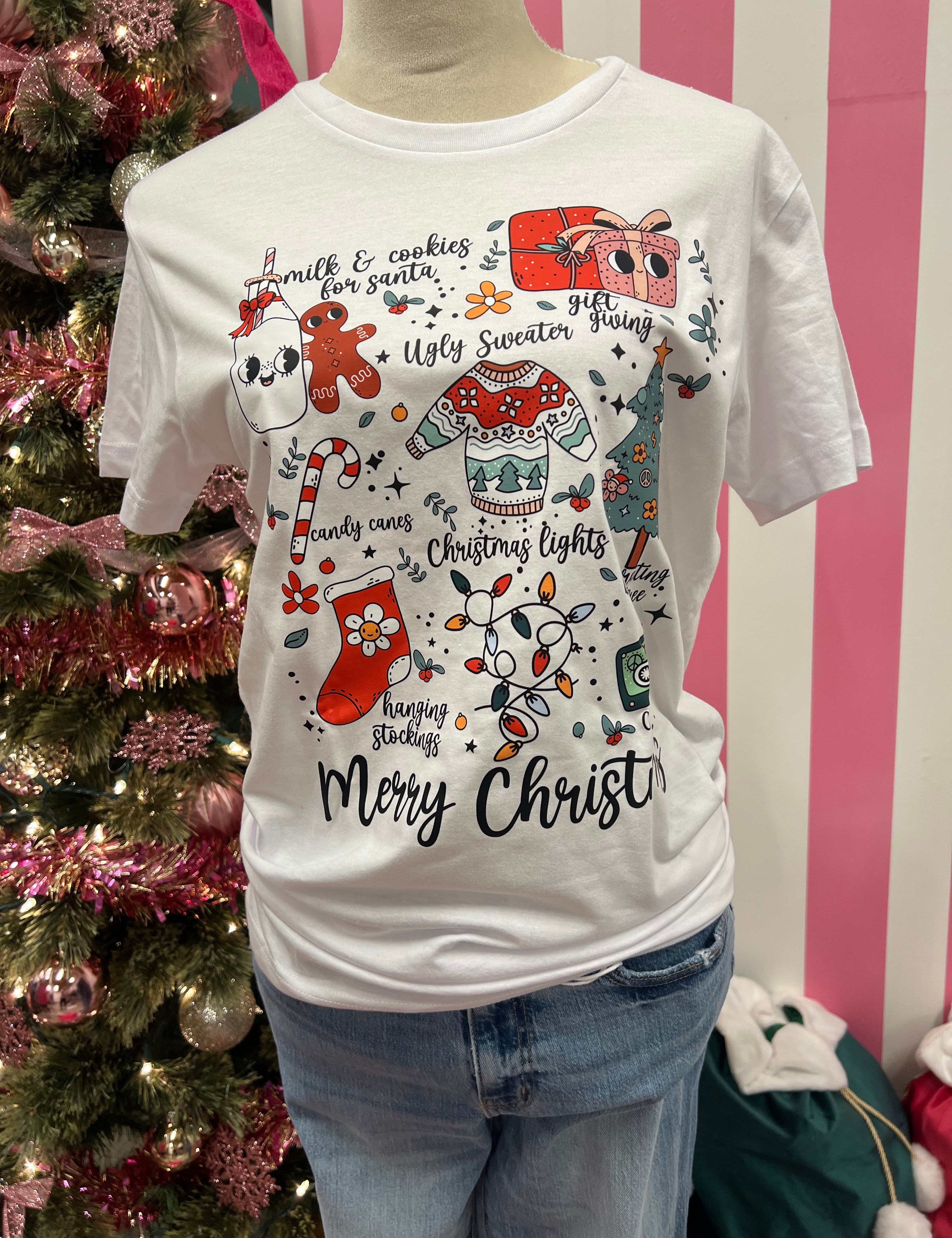 MALIBU HIPPIE All Things Christmas Tee - White on Simply Obsessed