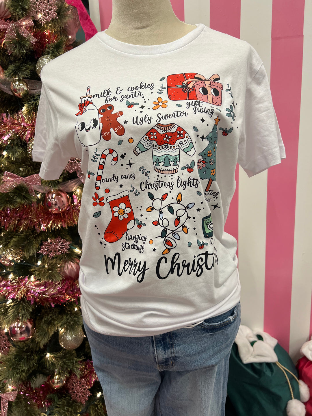 MALIBU HIPPIE All Things Christmas Tee - White on Simply Obsessed