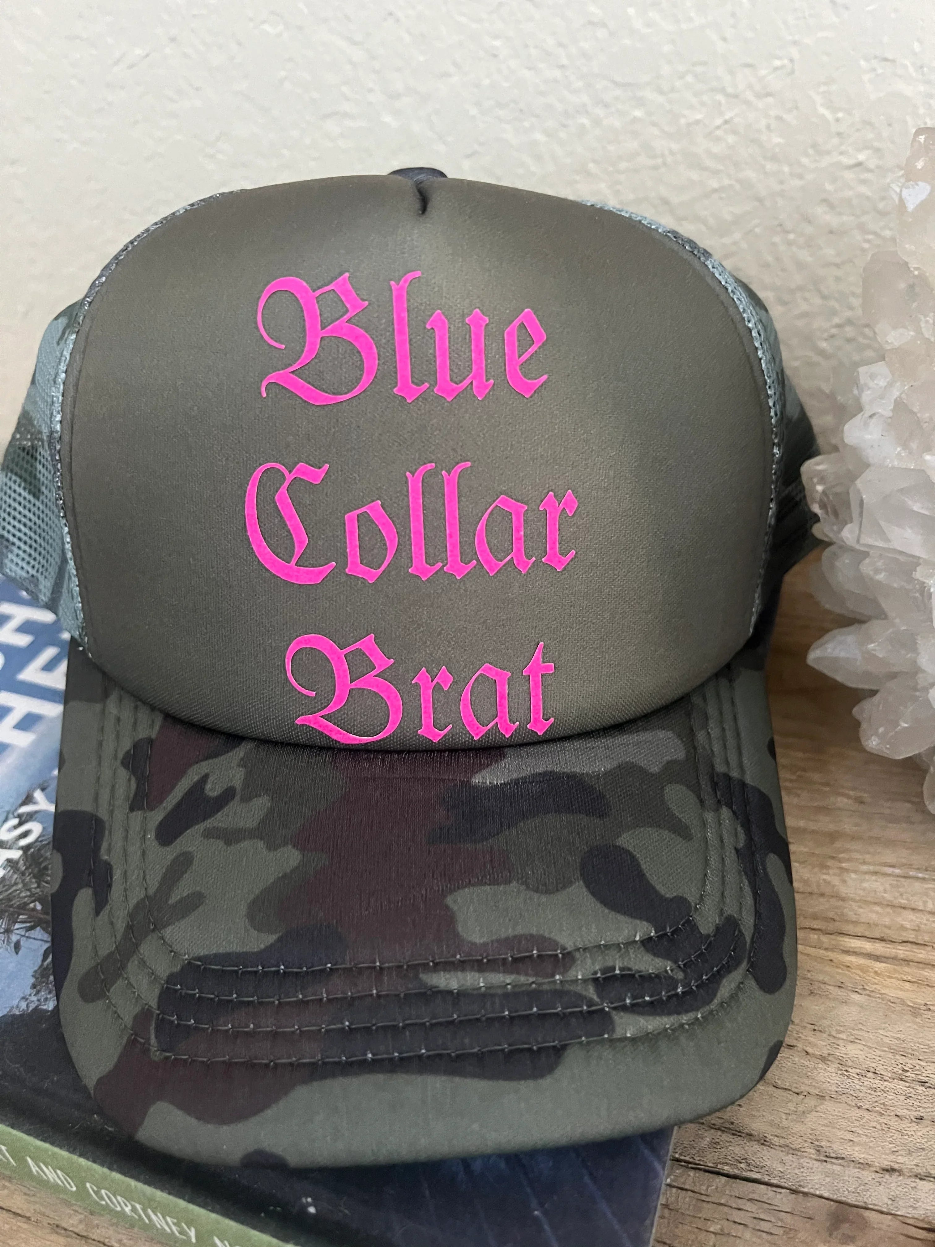 MALIBU HIPPIE Blue Collar Brat Trucker Hat on Simply Obsessed