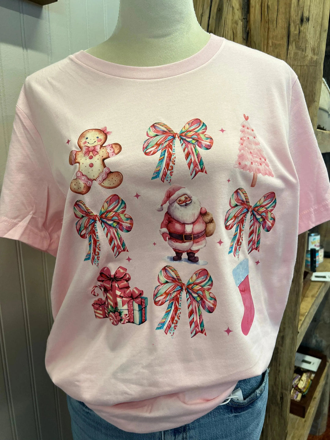 MALIBU HIPPIE Candy Bow Christmas Tee on Simply Obsessed