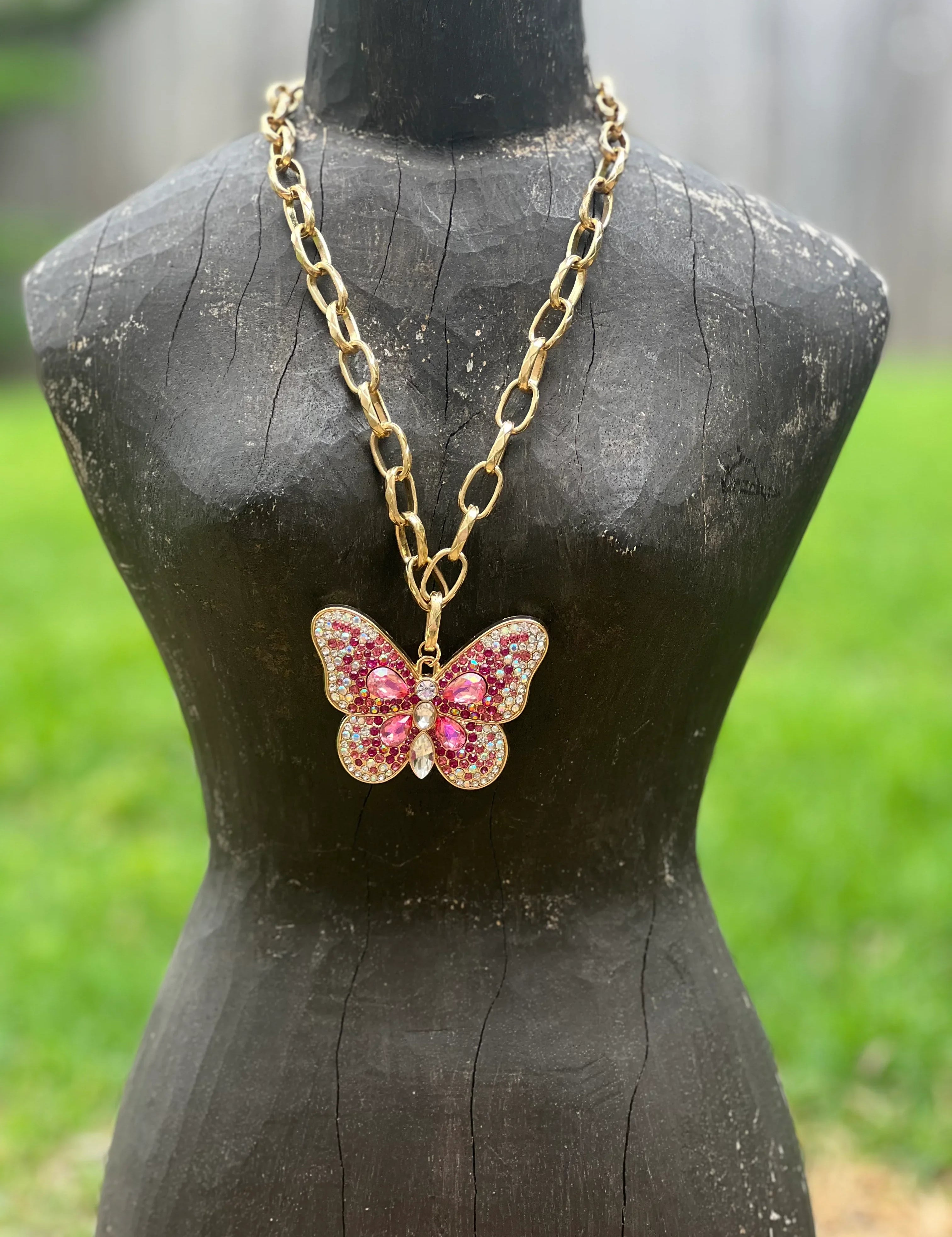 MALIBU HIPPIE Chunky Bling Butterfly Necklace on Simply Obsessed