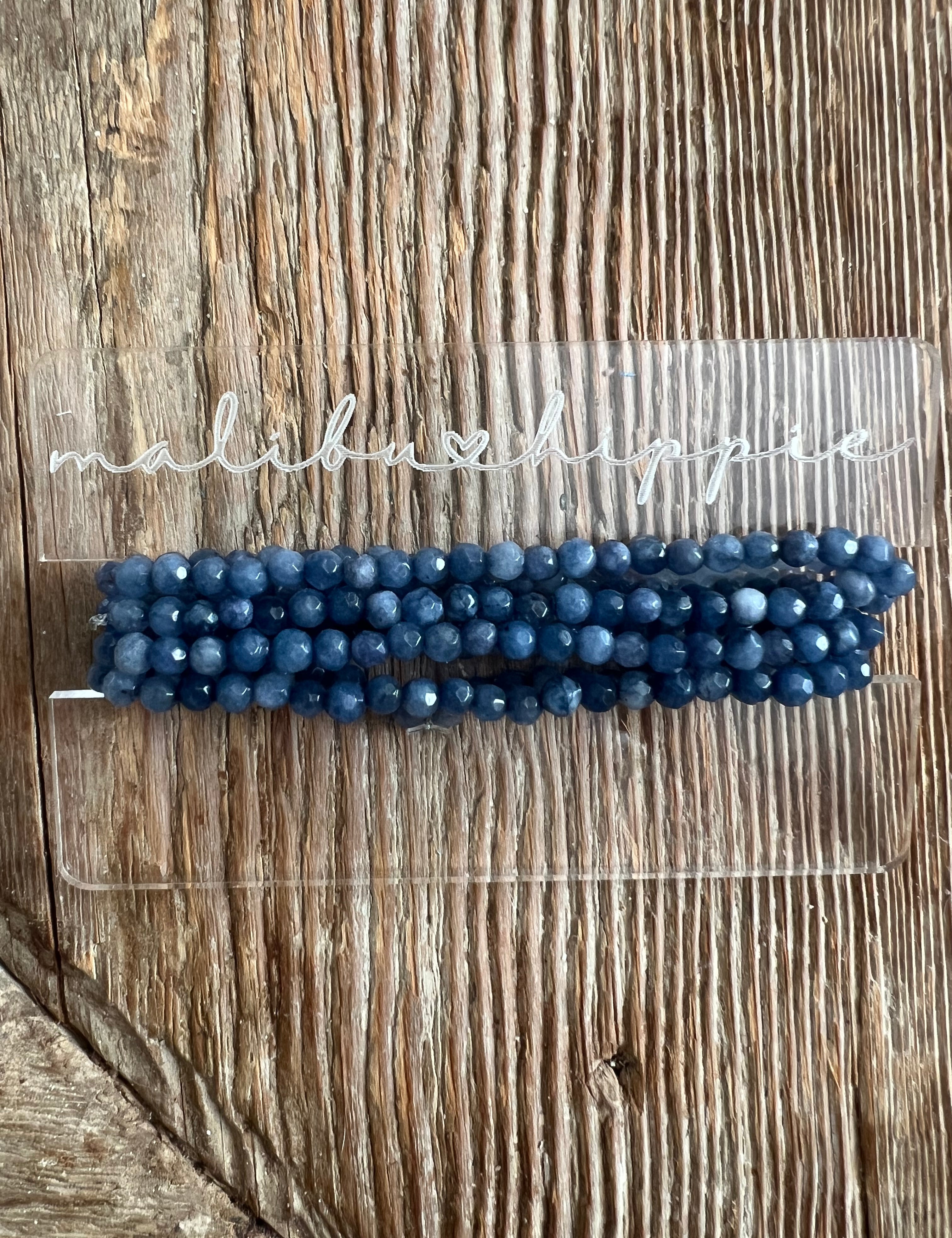 MALIBU HIPPIE Denim Jade Bracelet Stack on Simply Obsessed