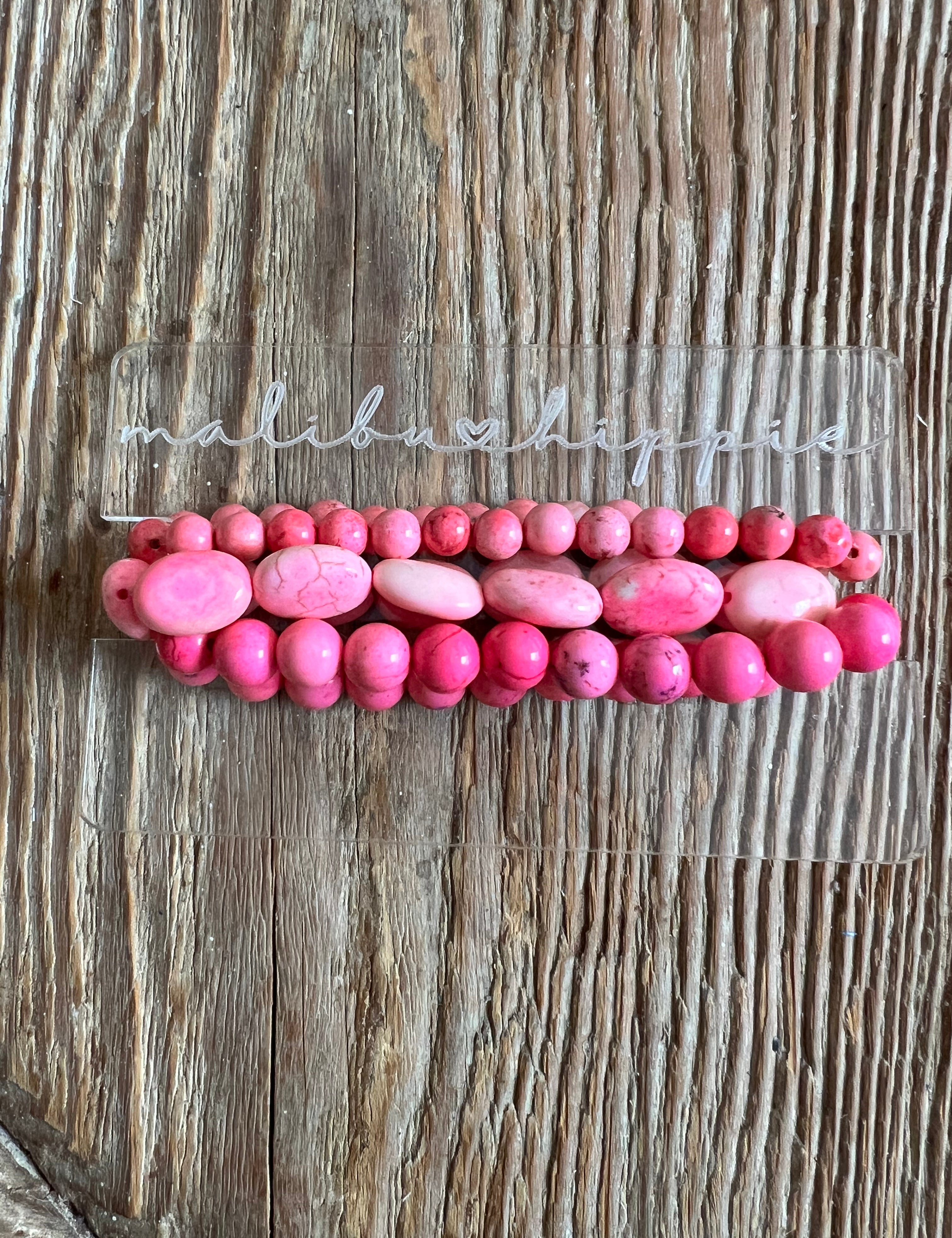 MALIBU HIPPIE Howlite Bubblegum Bracelet Stack on Simply Obsessed