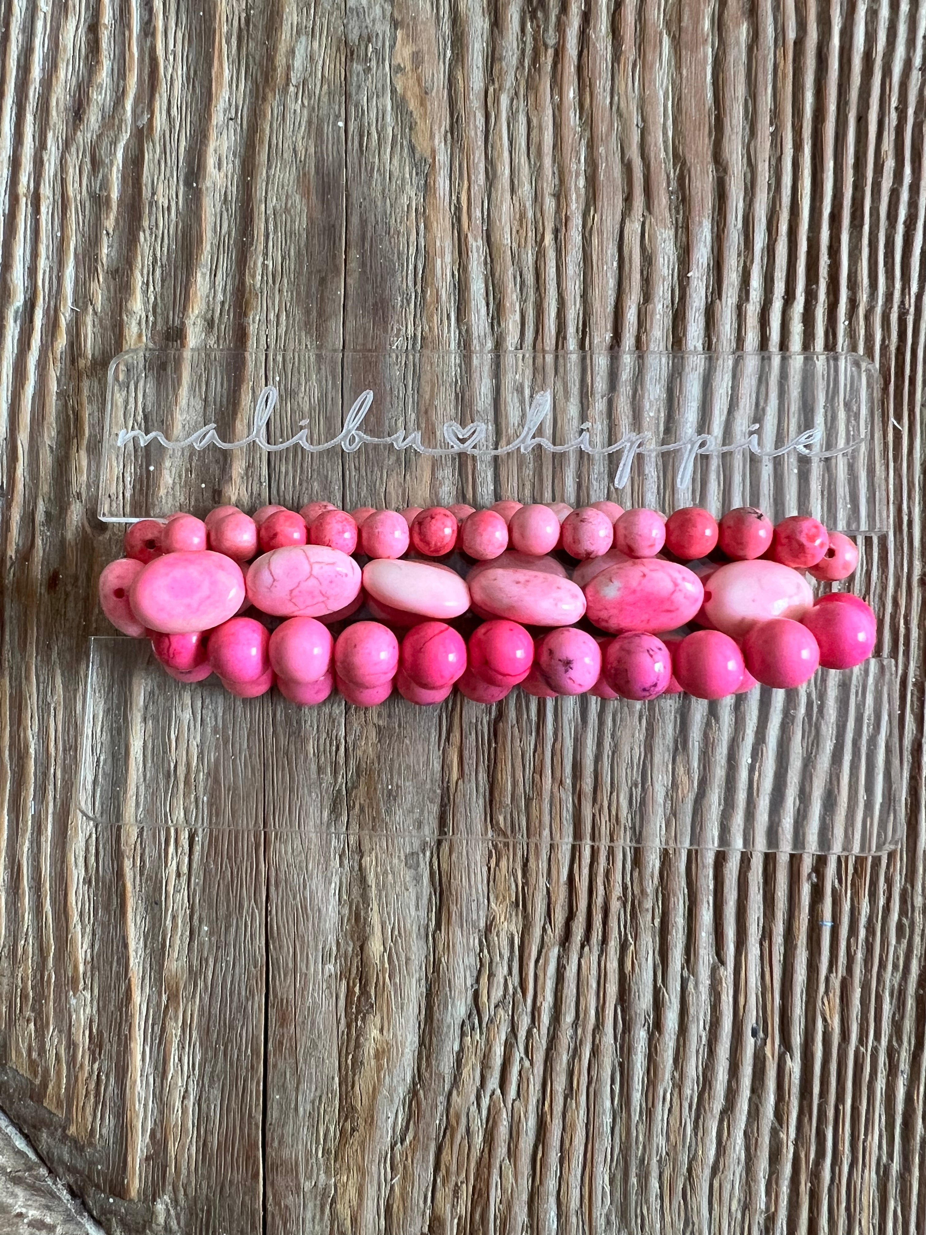 MALIBU HIPPIE Howlite Bubblegum Bracelet Stack on Simply Obsessed