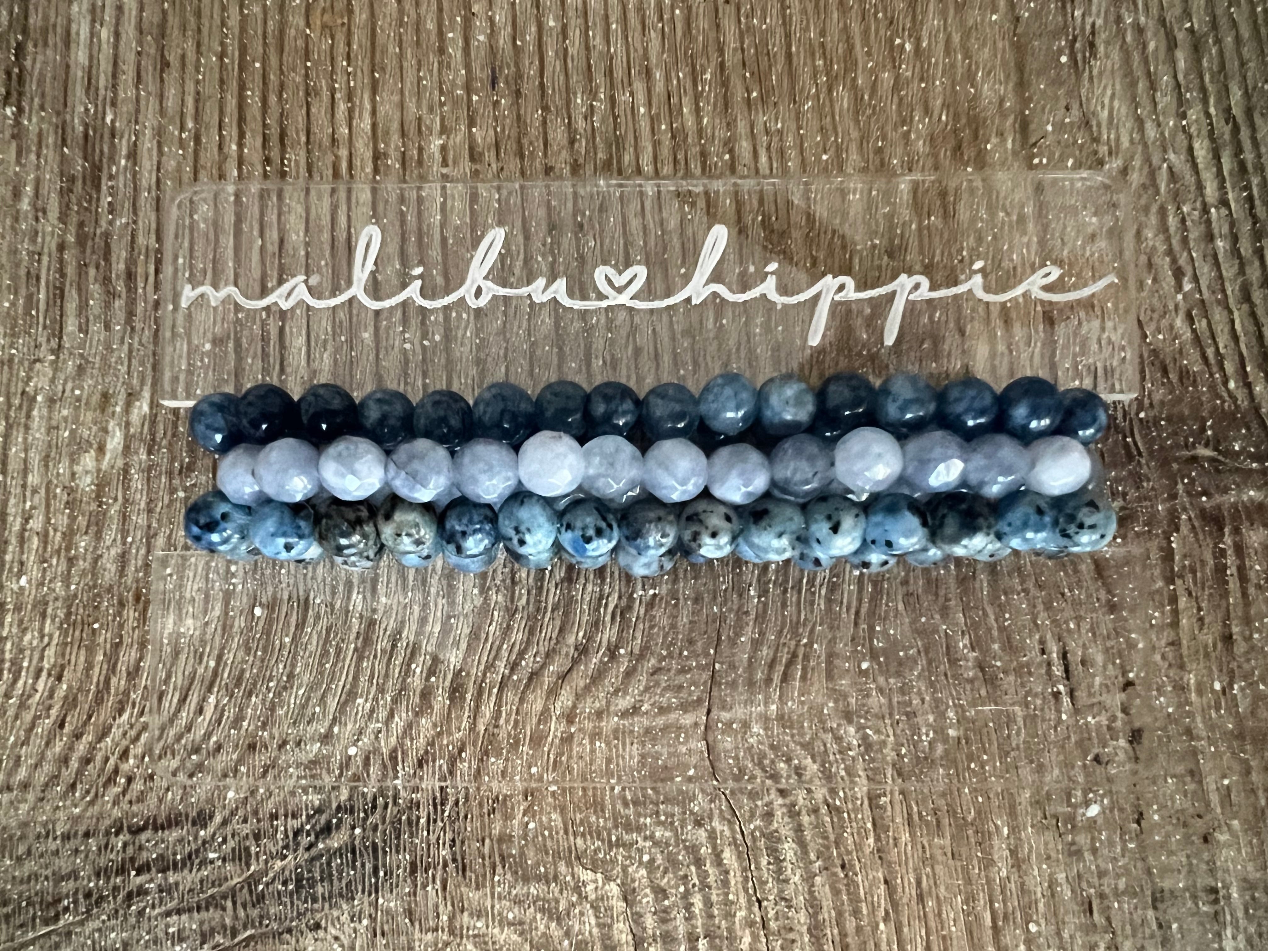 MALIBU HIPPIE Ocean Waters Agate Bracelet Stack on Simply Obsessed