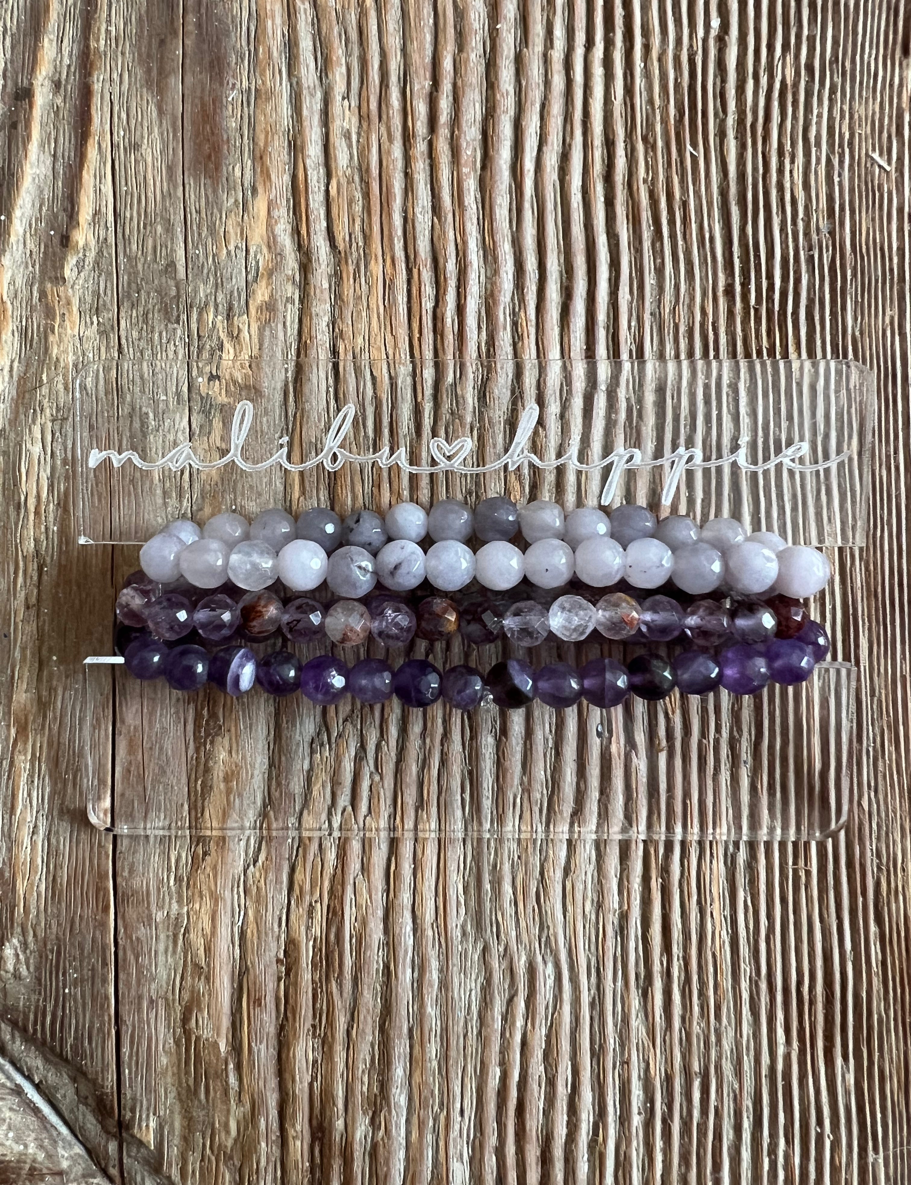 MALIBU HIPPIE Purple Stones Bracelet Stack on Simply Obsessed