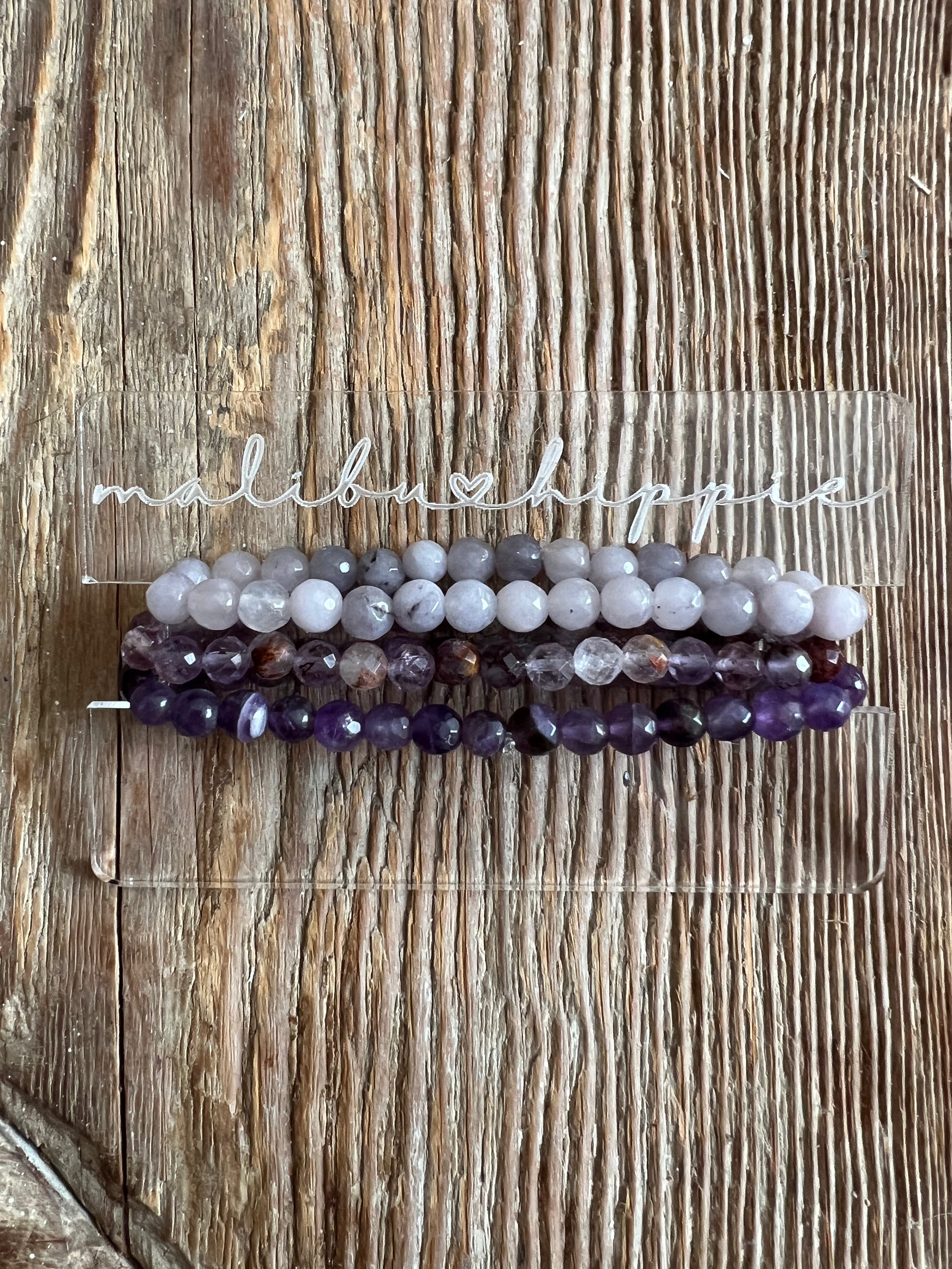 MALIBU HIPPIE Purple Stones Bracelet Stack on Simply Obsessed