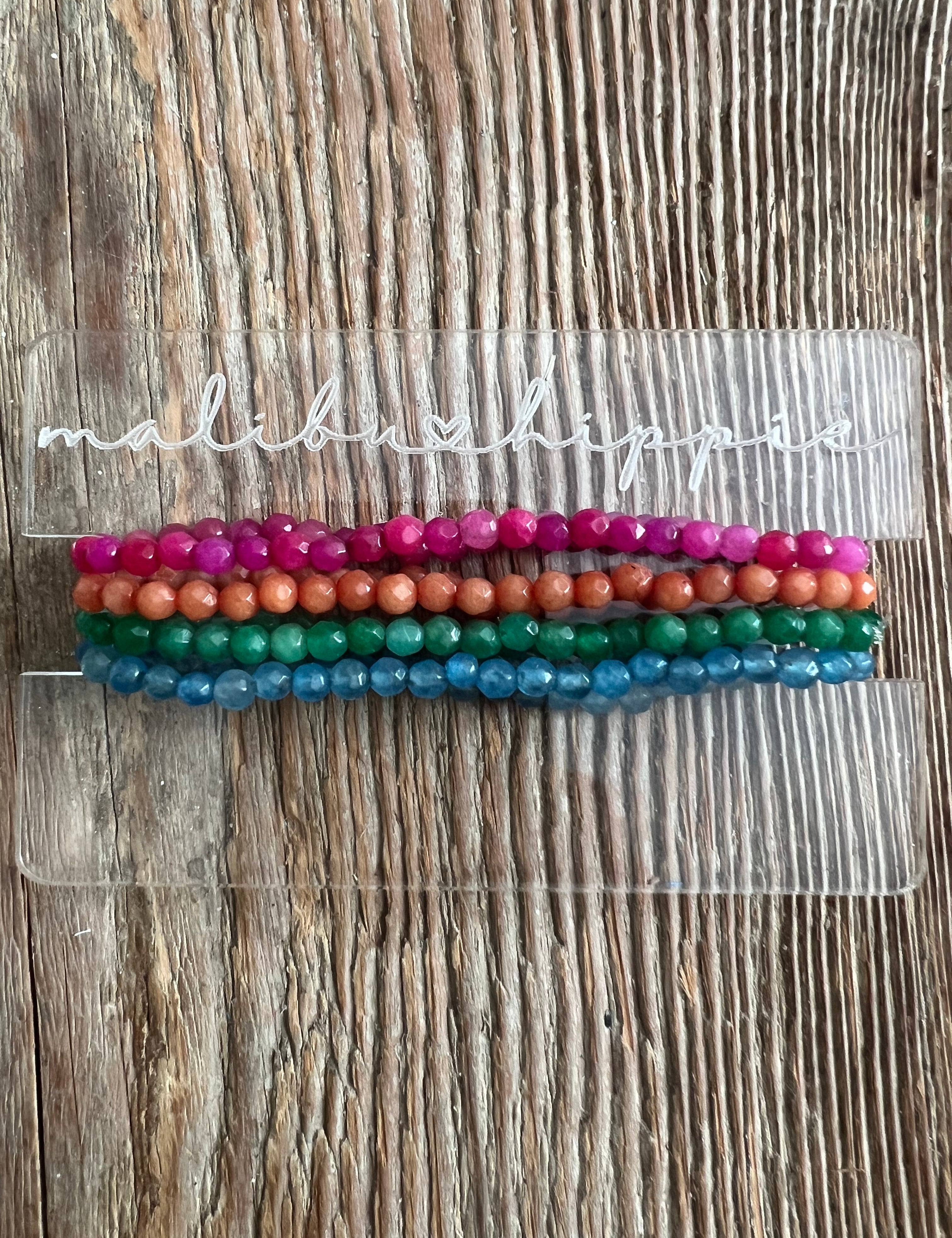 MALIBU HIPPIE Rainbow Jade Bracelet Stack on Simply Obsessed