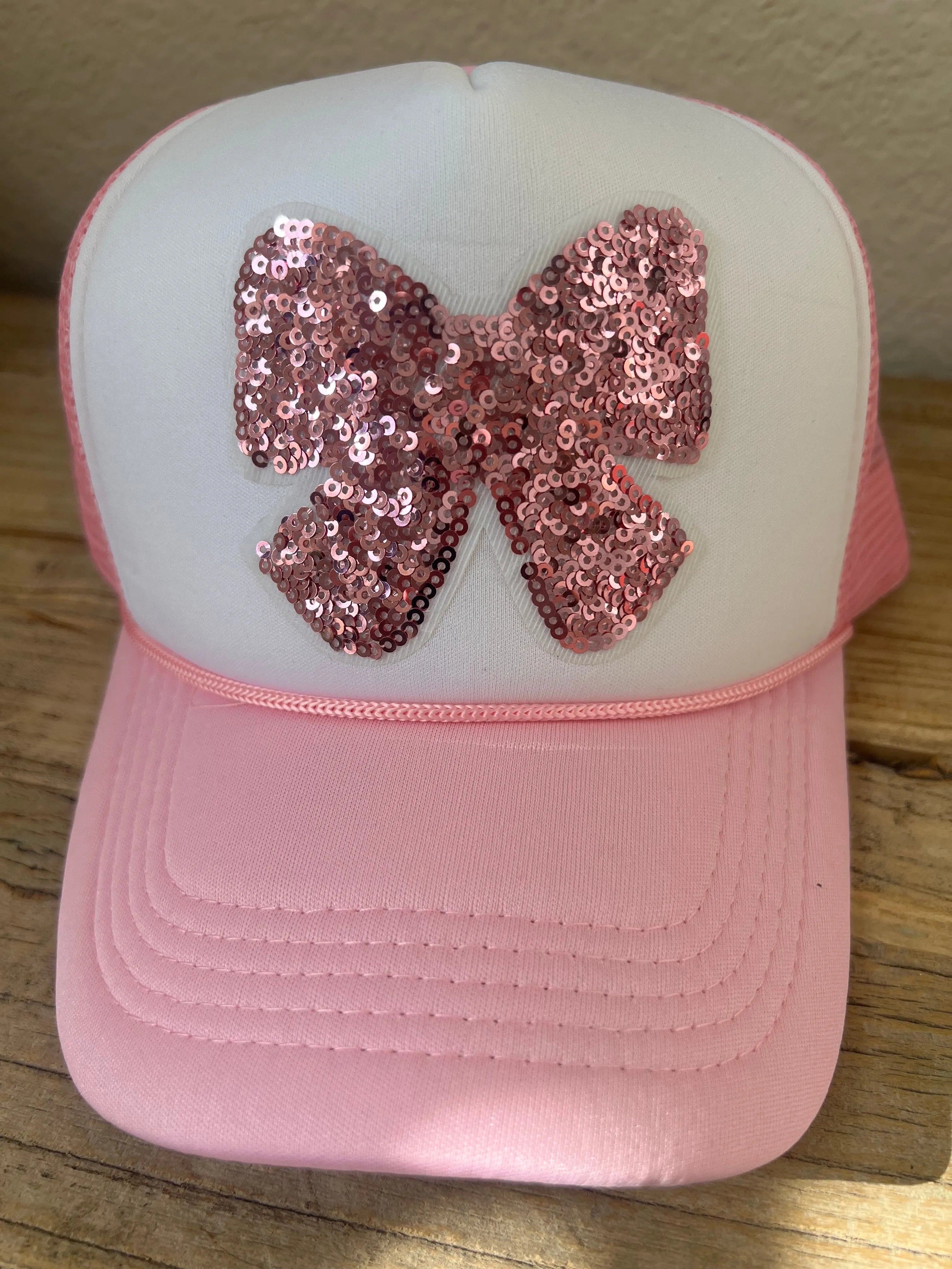 MALIBU HIPPIE Sequin Bow Trucker Hat on Simply Obsessed