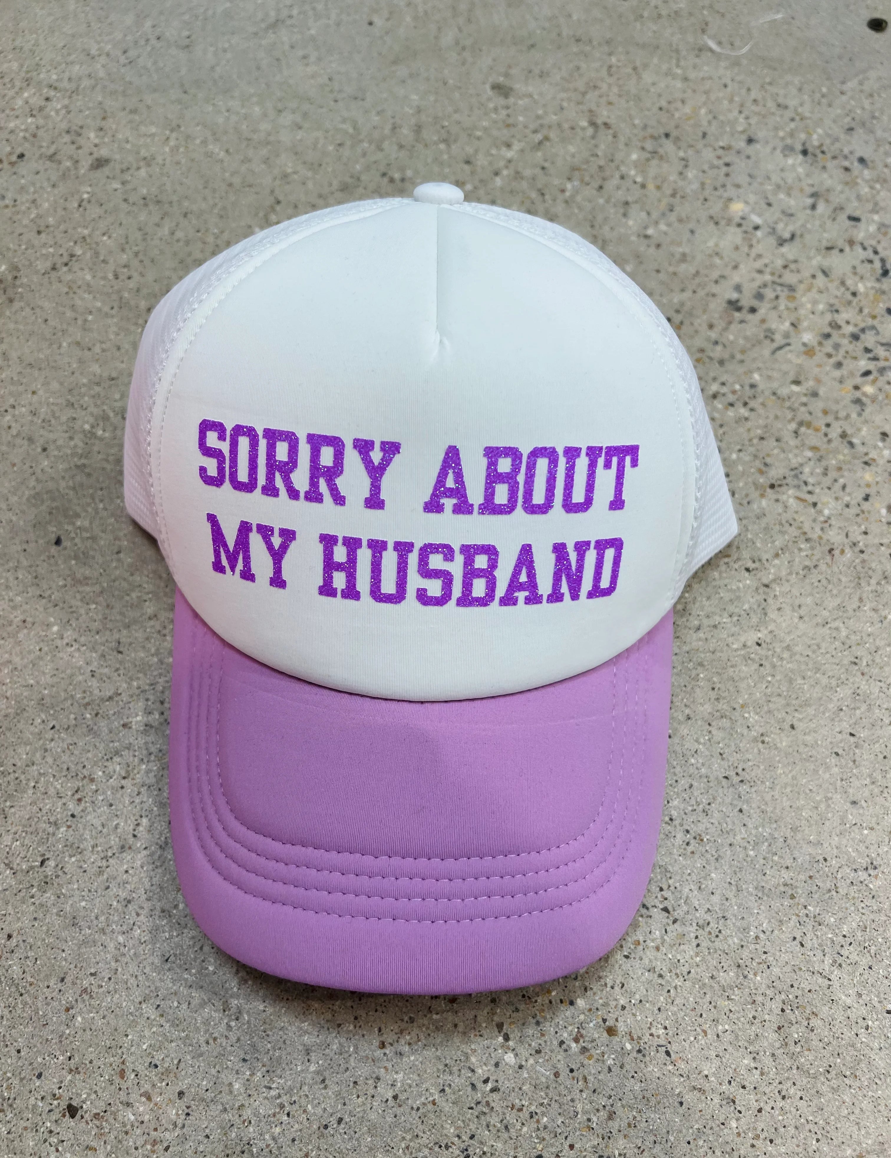 MALIBU HIPPIE Sorry About My Husband Trucker Hat on Simply Obsessed