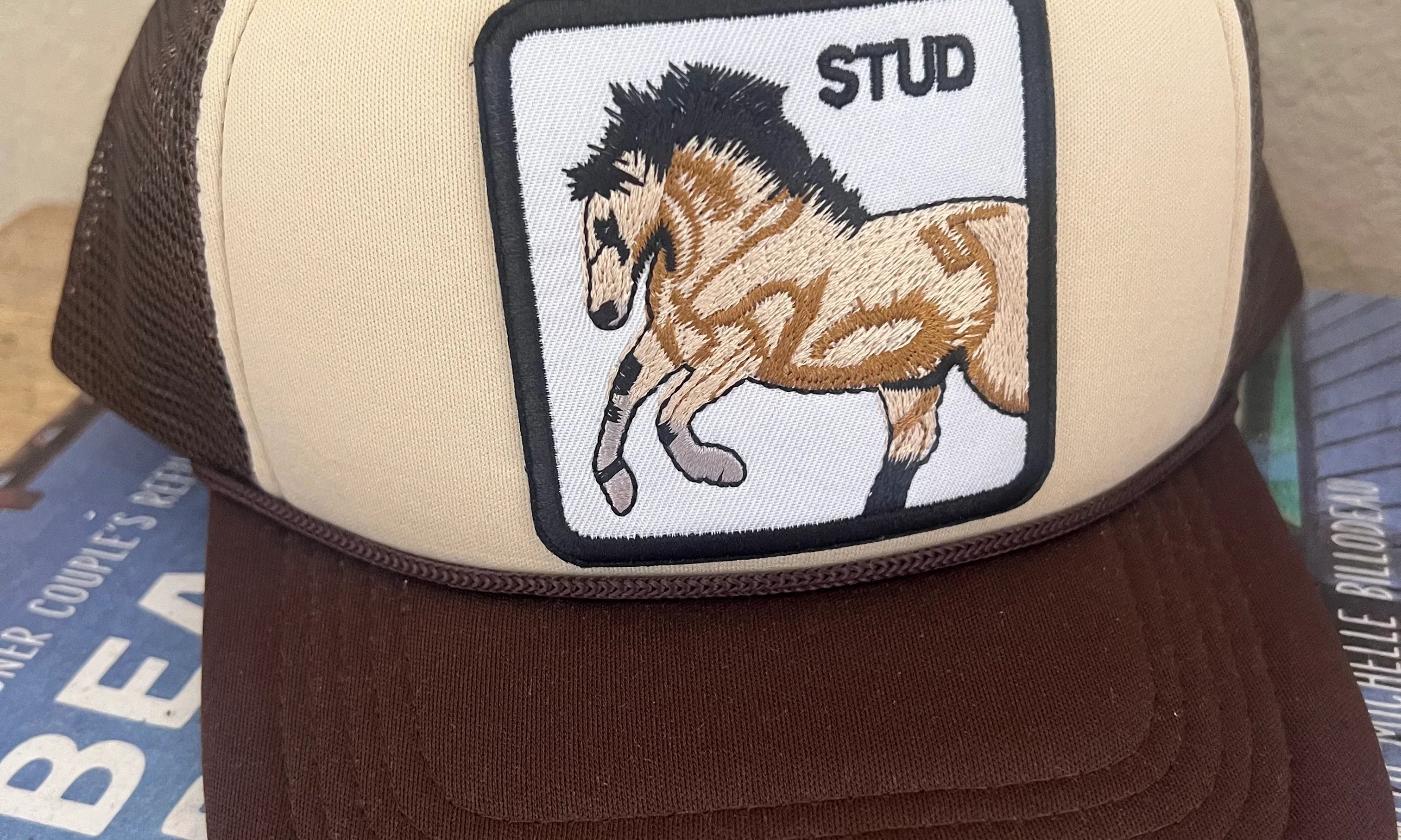 MALIBU HIPPIE Stud Patch Trucker Hat on Simply Obsessed