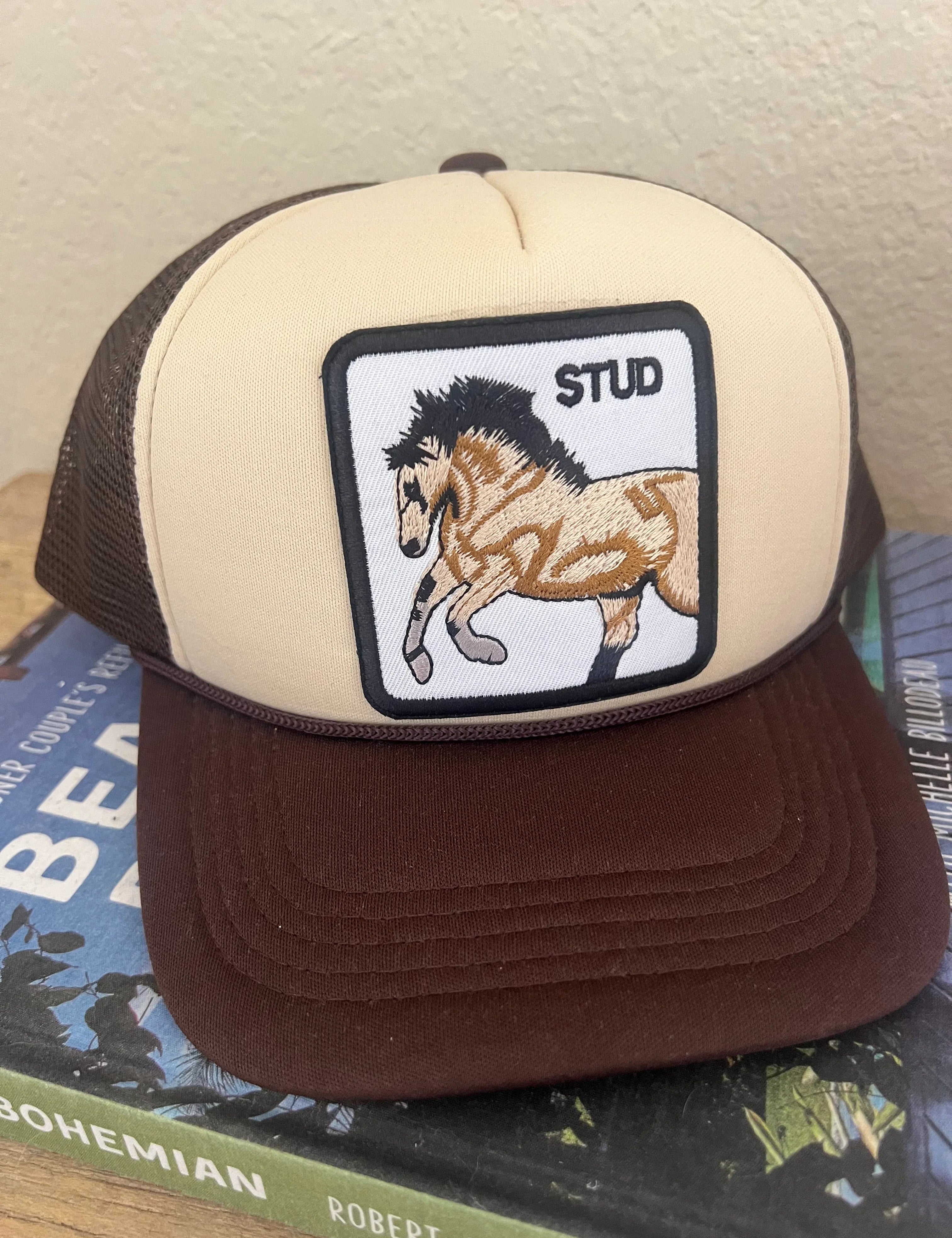 MALIBU HIPPIE Stud Patch Trucker Hat on Simply Obsessed