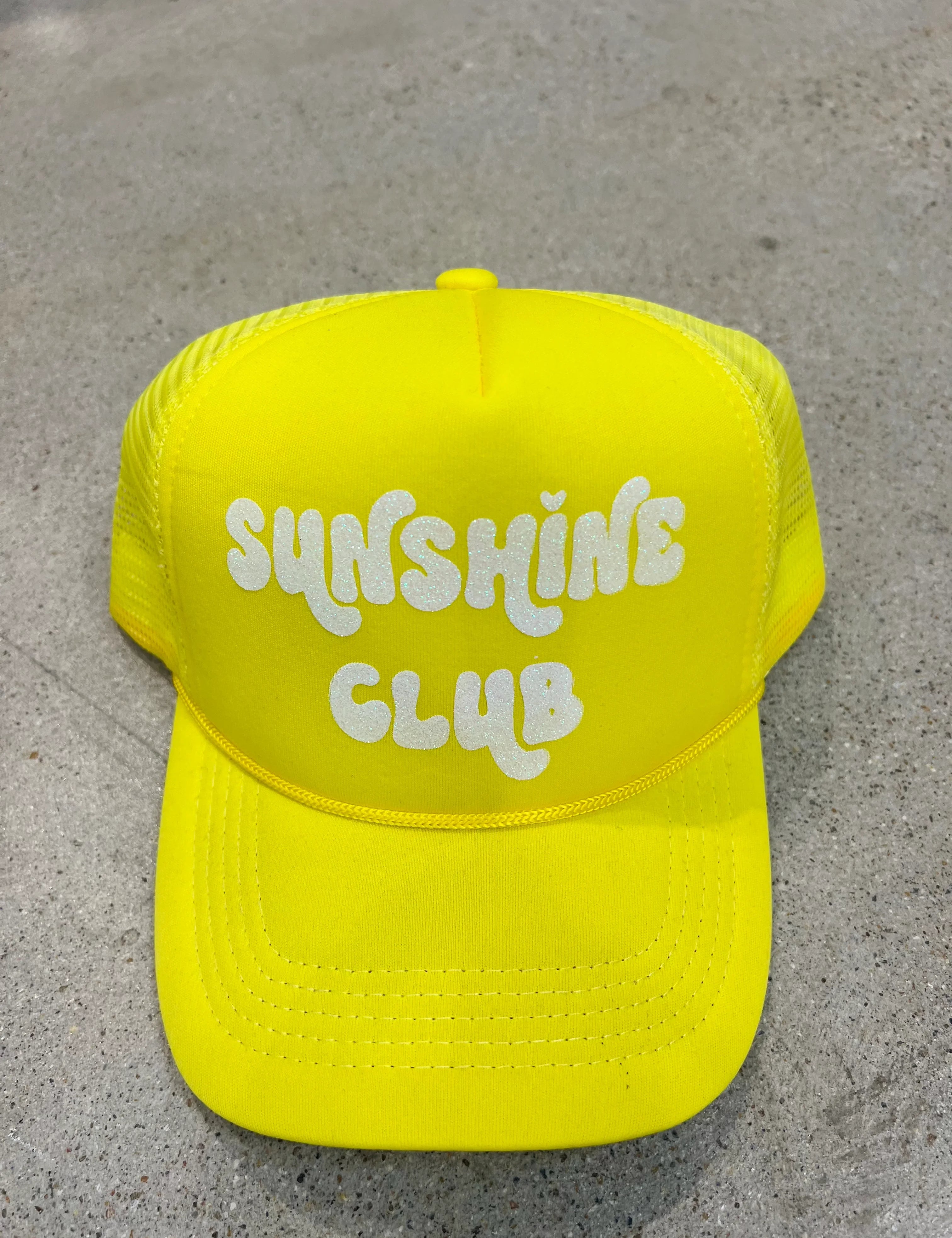 MALIBU HIPPIE Sunshine Club Trucker Hat on Simply Obsessed