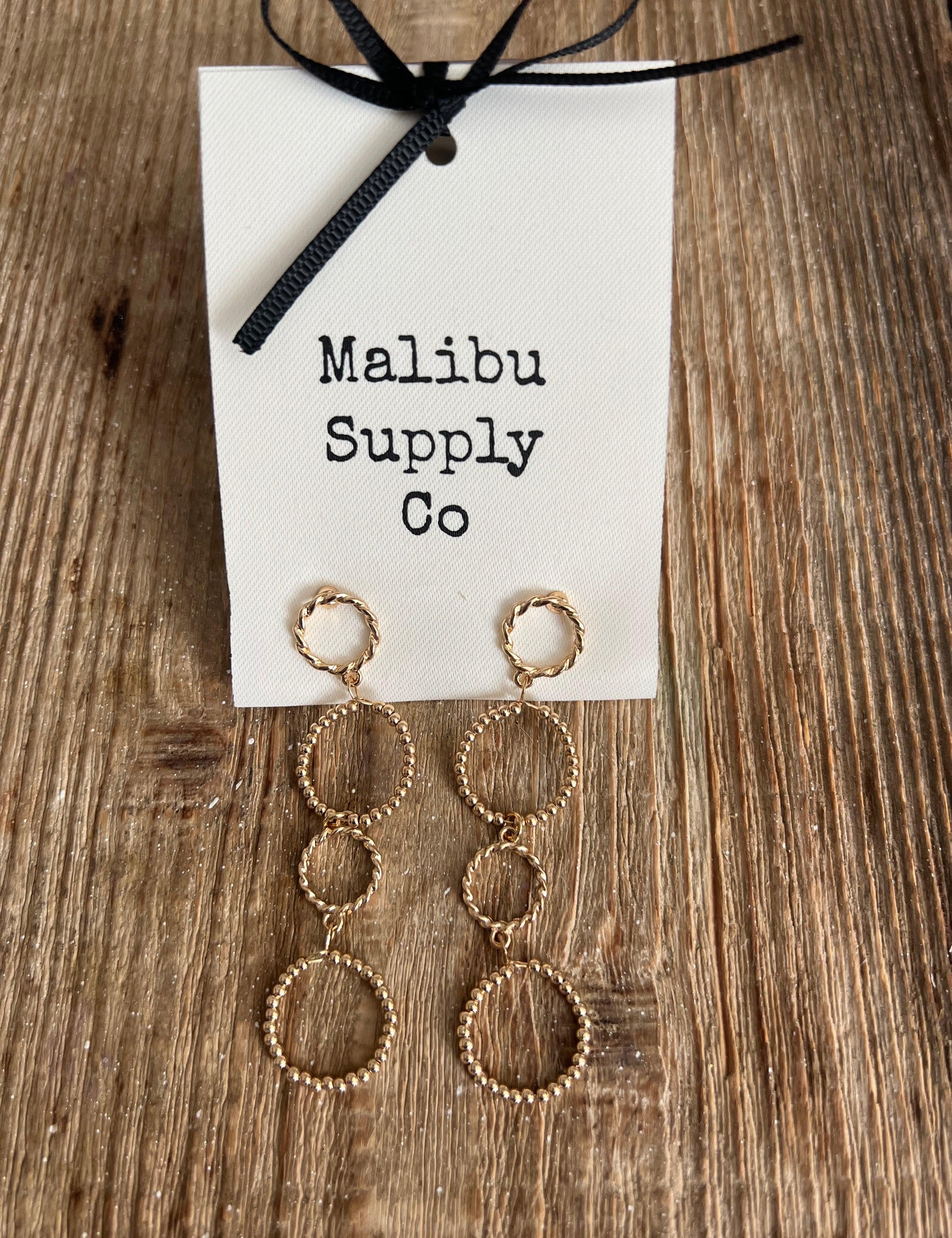 MALIBU SUPPLY CO Circle Post Earrings on Simply Obsessed