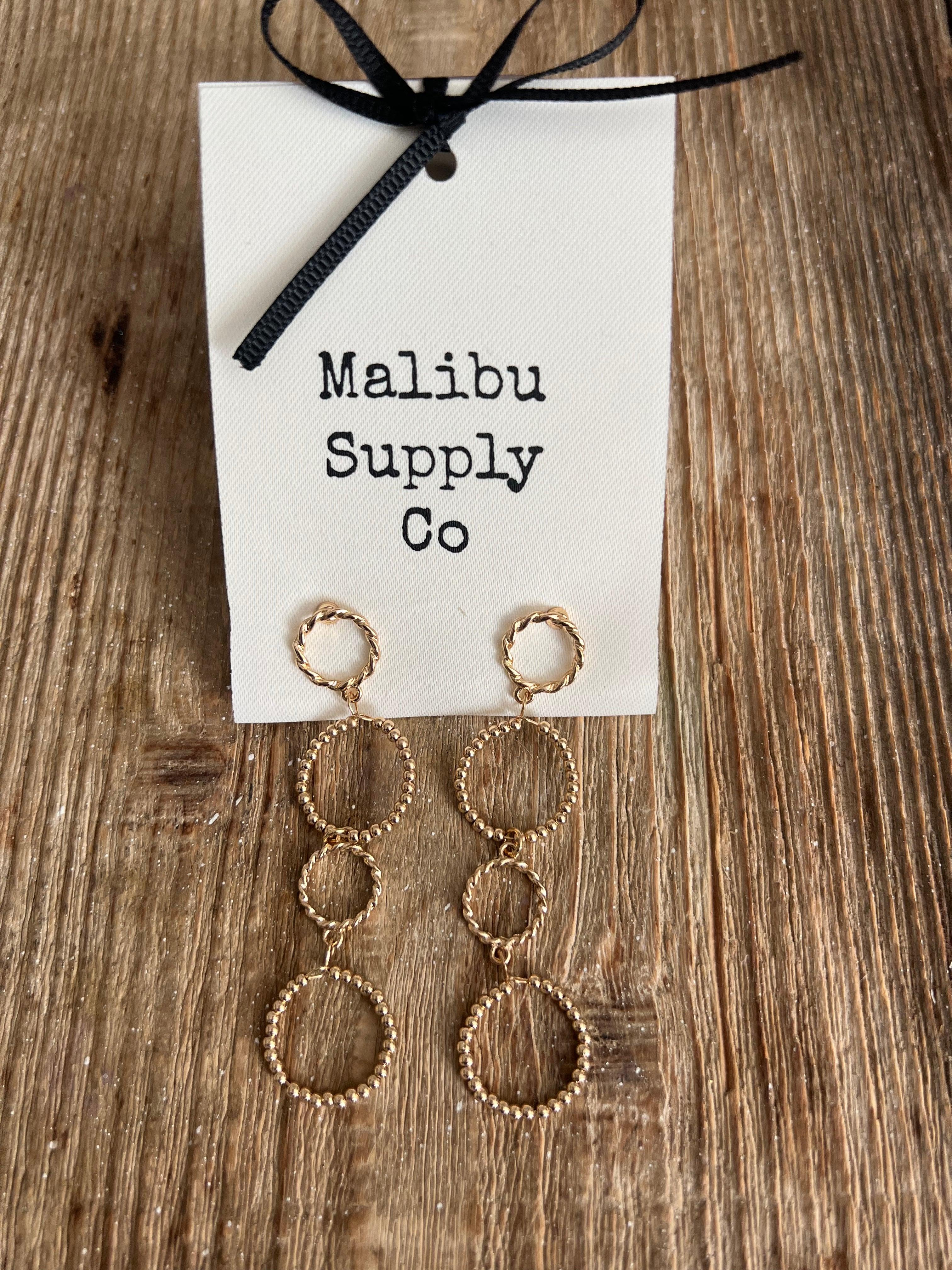 MALIBU SUPPLY CO Circle Post Earrings on Simply Obsessed