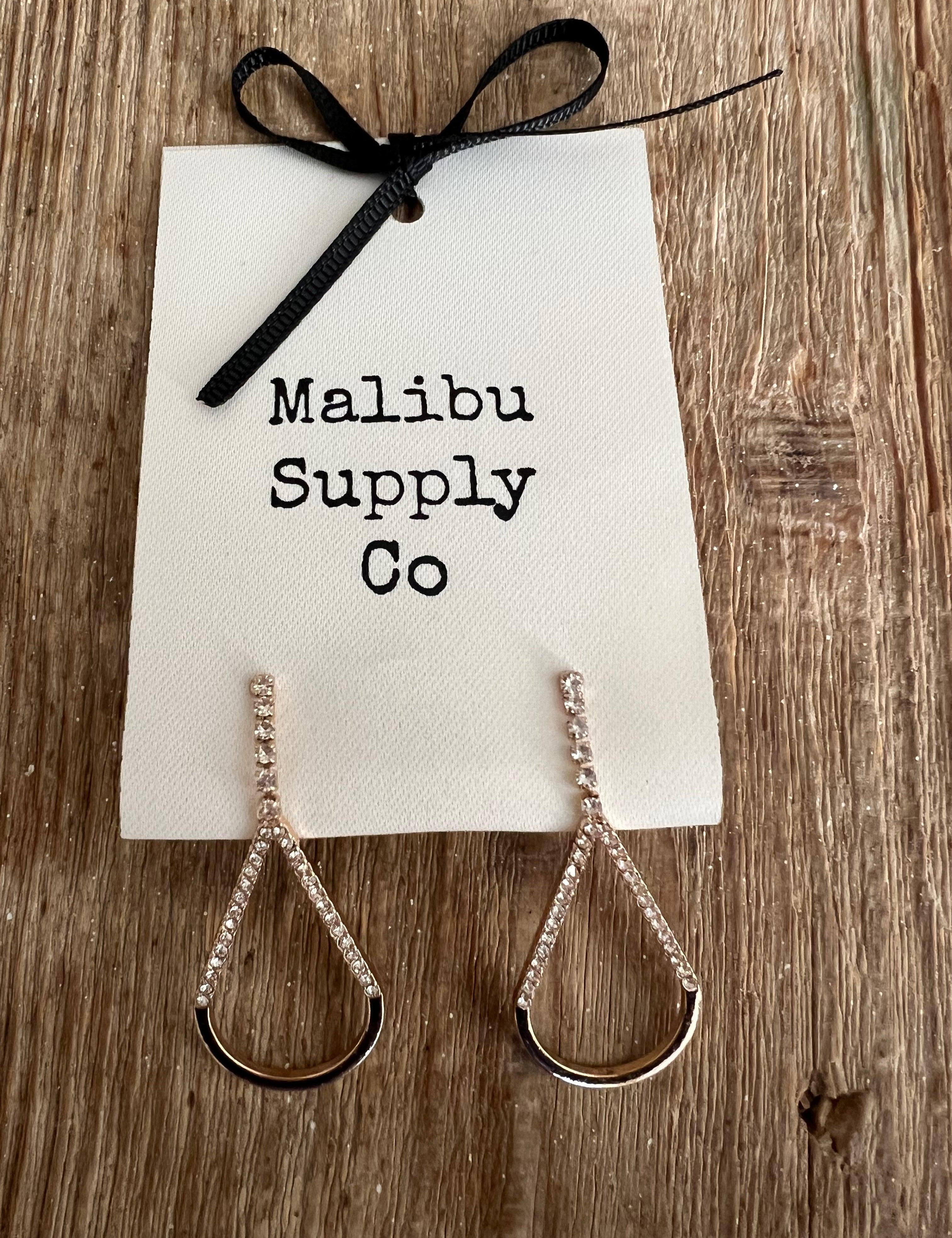 MALIBU SUPPLY CO Crystal Teardrop Earrings on Simply Obsessed