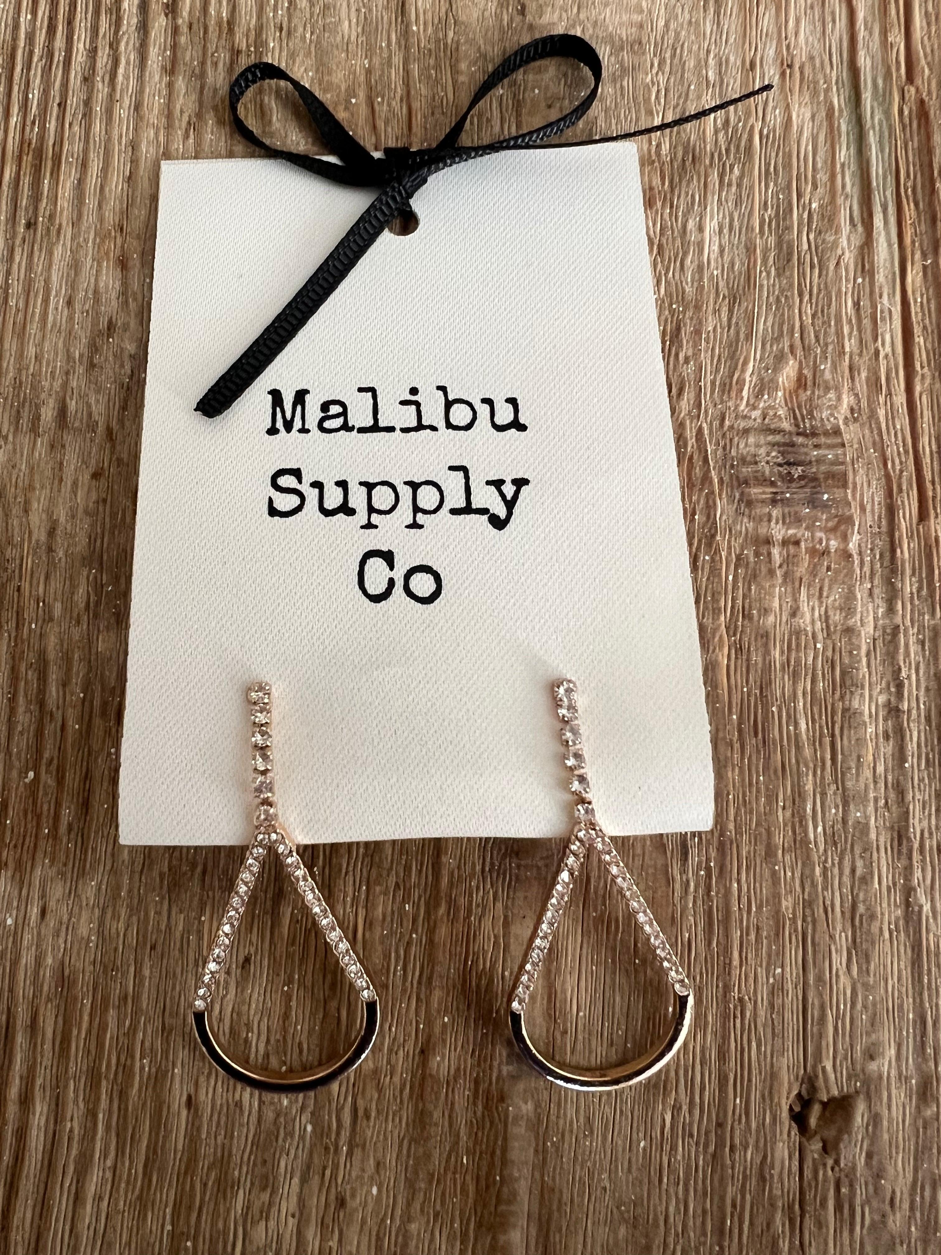MALIBU SUPPLY CO Crystal Teardrop Earrings on Simply Obsessed