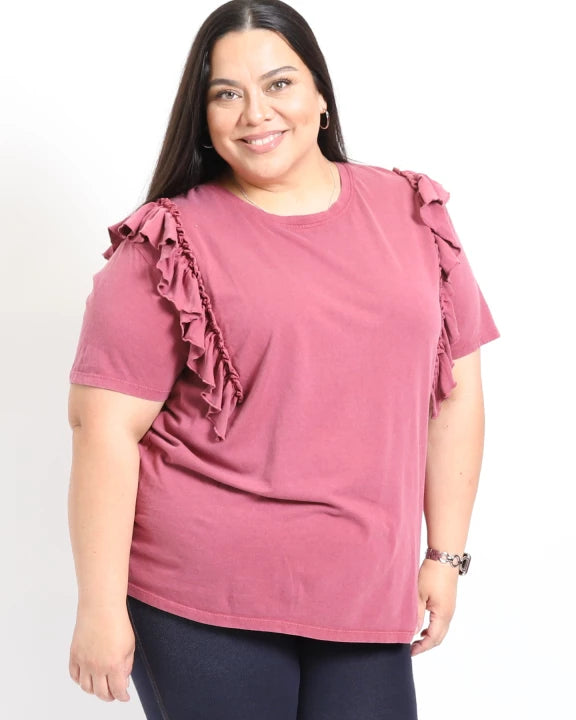 NIKI & ALEX Mauve Ruffle Top **PLUS SALE** on Simply Obsessed