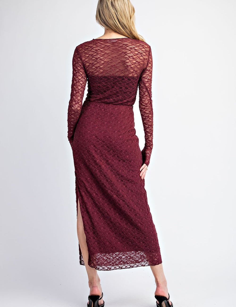 EESOME Lace Side Slit Maxi Skirt * Vegas Lives* on Simply Obsessed