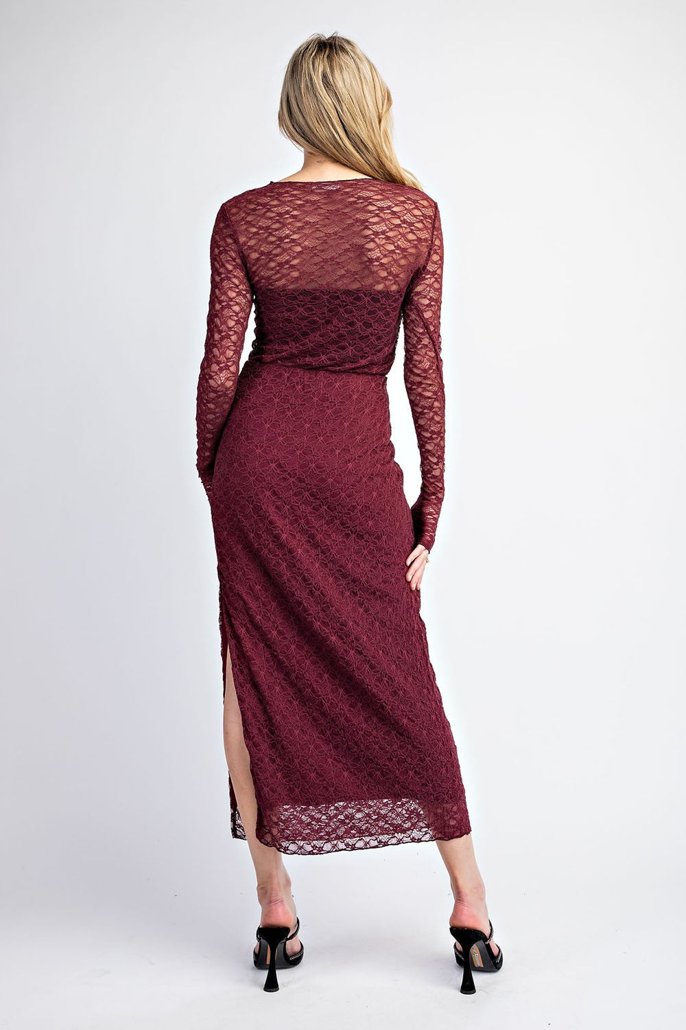 EESOME Lace Side Slit Maxi Skirt * Vegas Lives* on Simply Obsessed