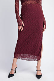 EESOME Lace Side Slit Maxi Skirt * Vegas Lives* on Simply Obsessed