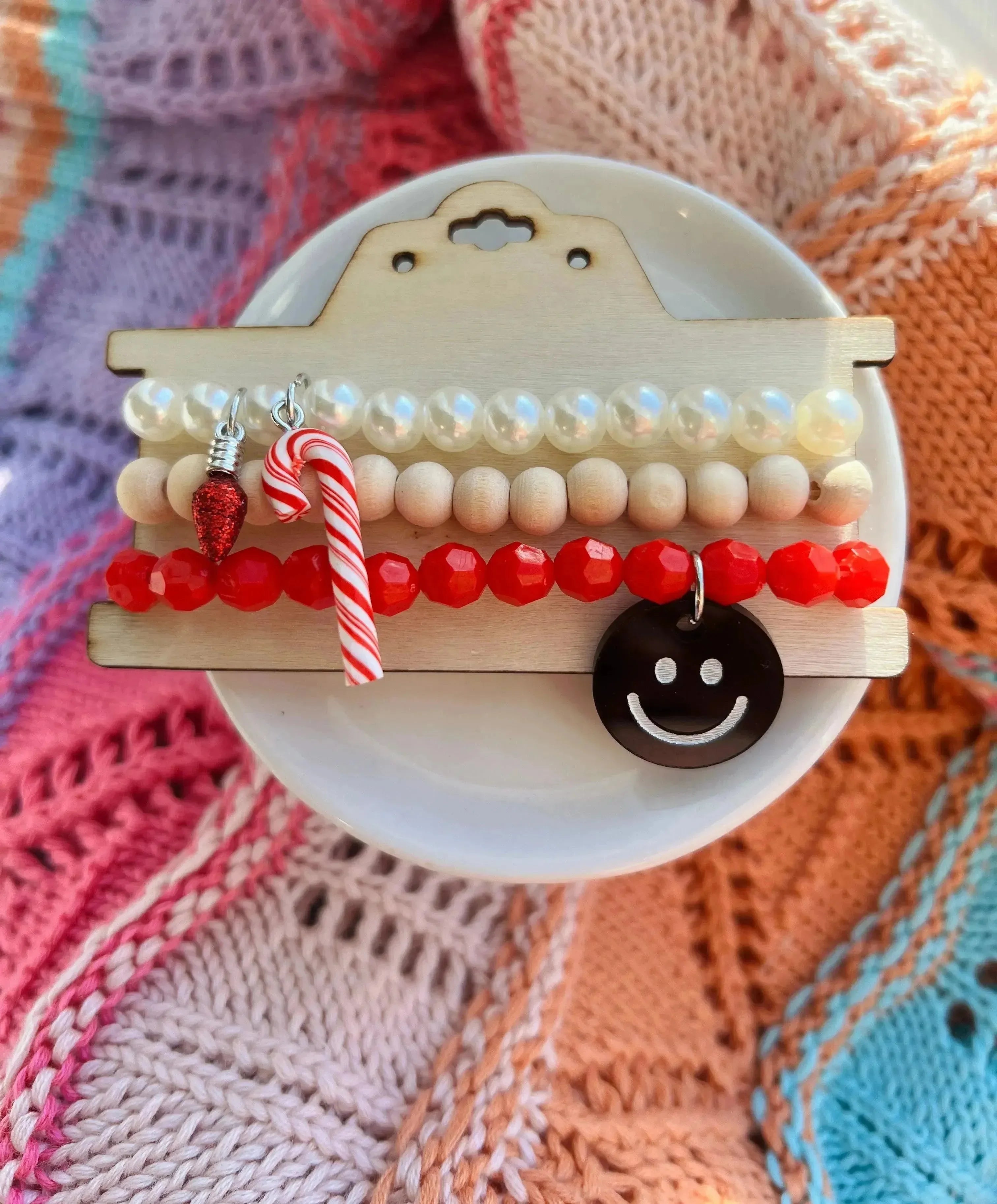 Merry Christmas Bracelet Stack on Simply Obsessed