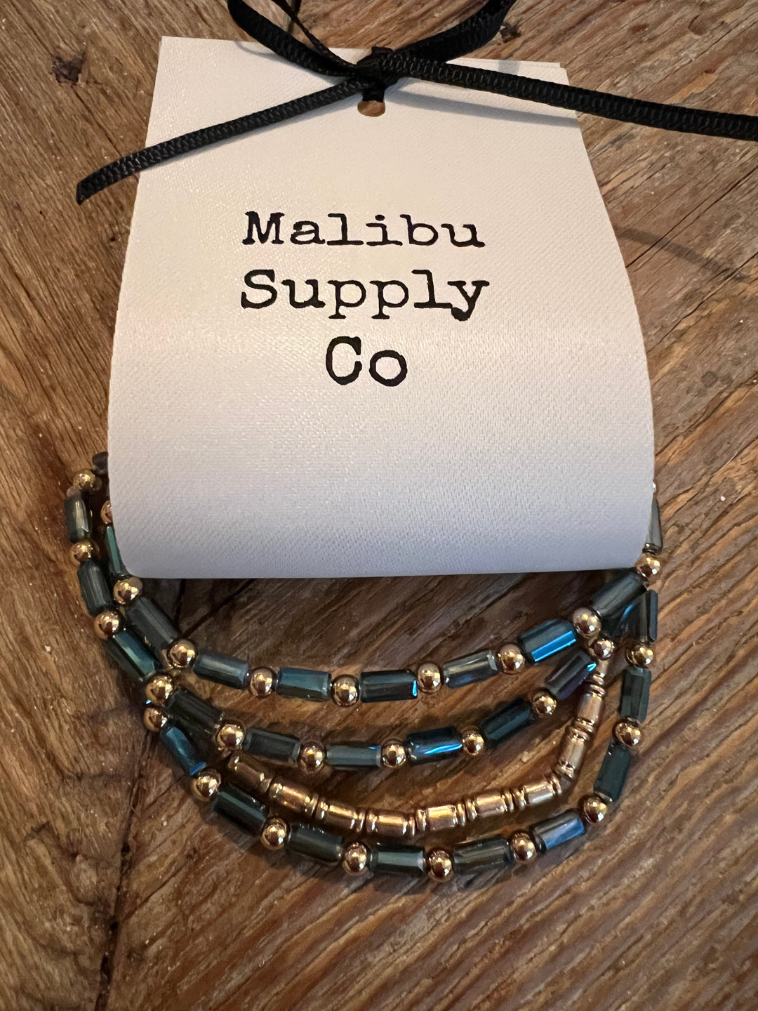 Metallic Blue/Gold Bracelet Stack by Malibu Supply on Simply Obsessed