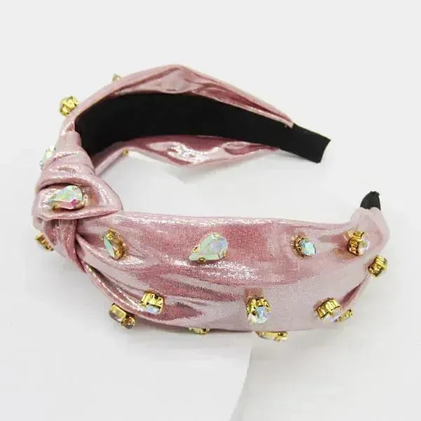 Metallic Jewel Headband - Blush on Simply Obsessed