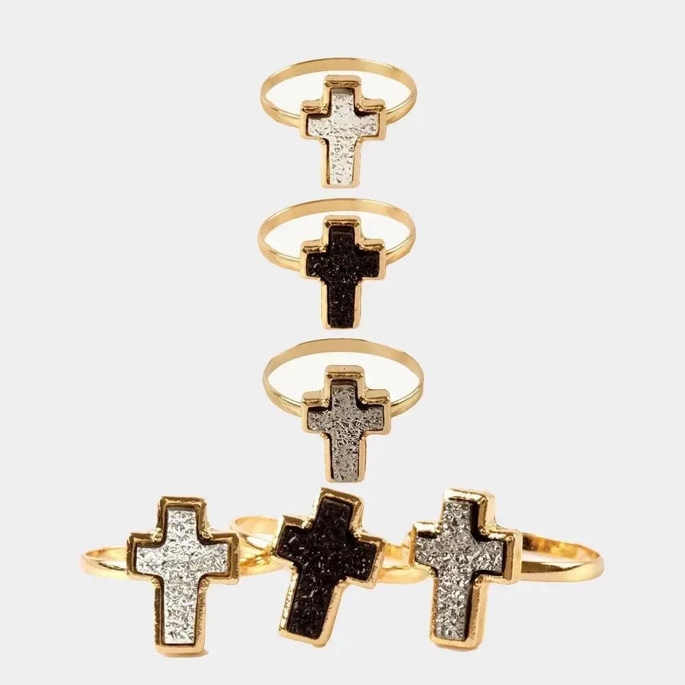 Mini Cross Ring Set of 3 on Simply Obsessed