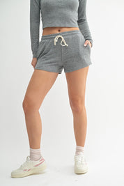 MONO B Brushed Hacci Lounge Shorts on Simply Obsessed