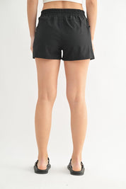 MONO B Drawstring Pocket Shorts - BLACK on Simply Obsessed
