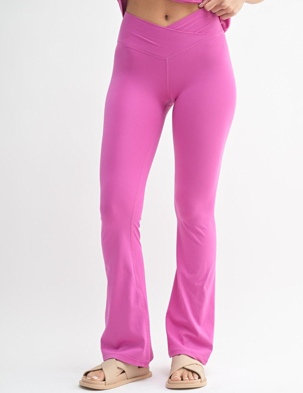 MONO B Flare Cross Leggings on Simply Obsessed