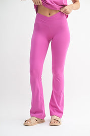 MONO B Flare Cross Leggings on Simply Obsessed