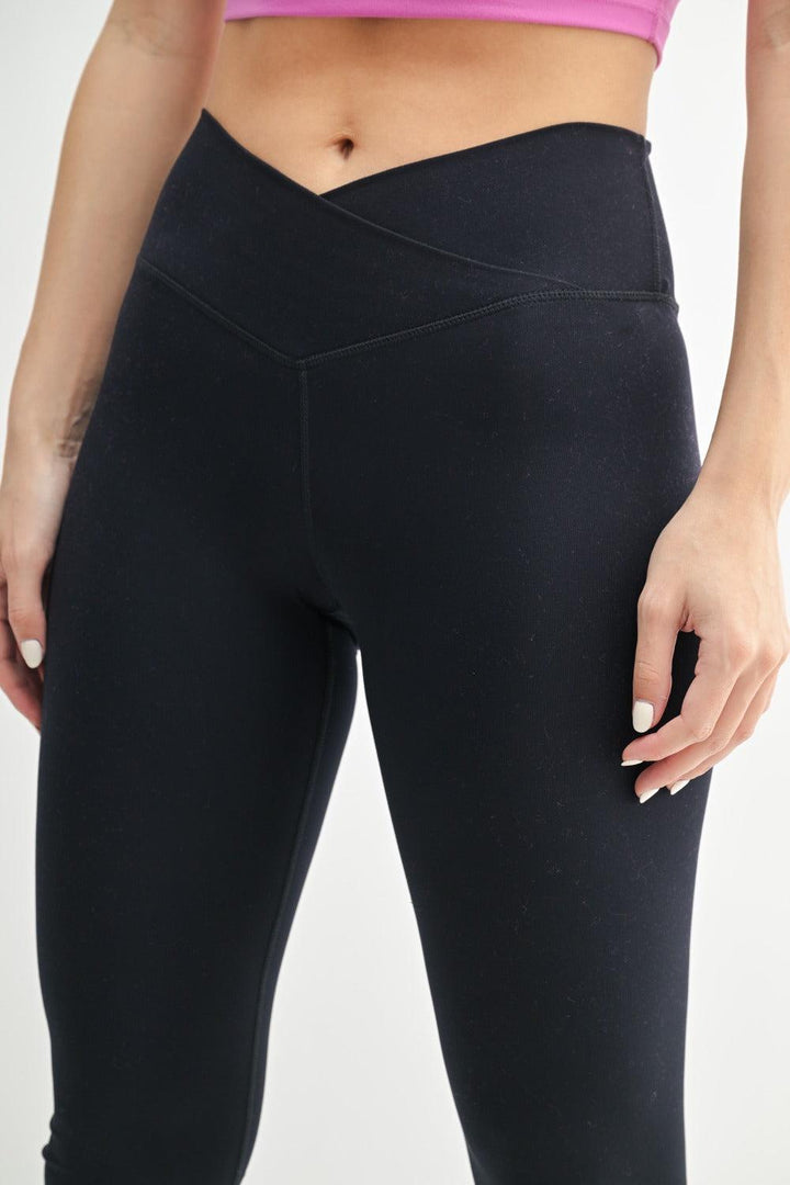 MONO B Flare Cross Leggings on Simply Obsessed