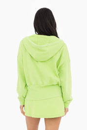 MONO B Fleece Hoodie w/ Tapered Sleeves - GREEN GLOW on Simply Obsessed